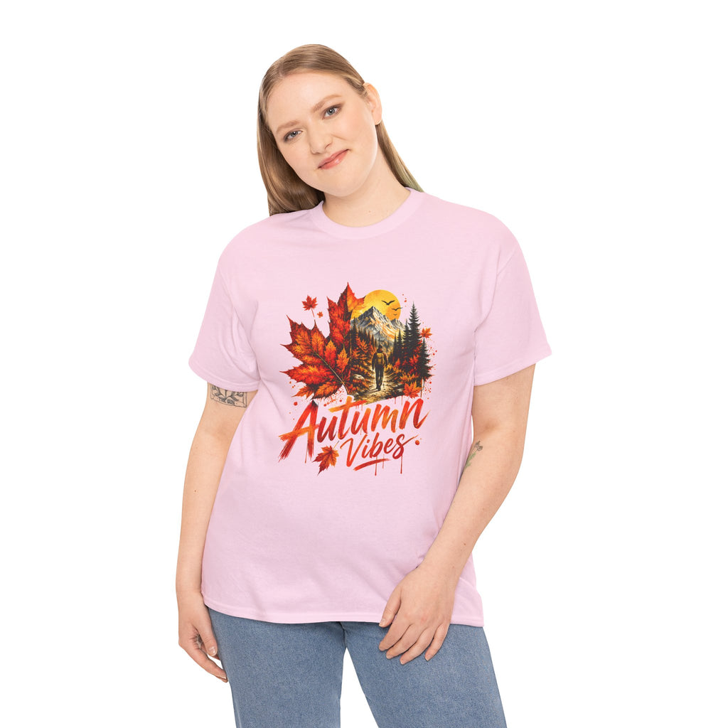 Autumn Vibes Shirt Fall Graphic Tee Colorful Leaves Nature T Shirt Cozy Fall Outfit