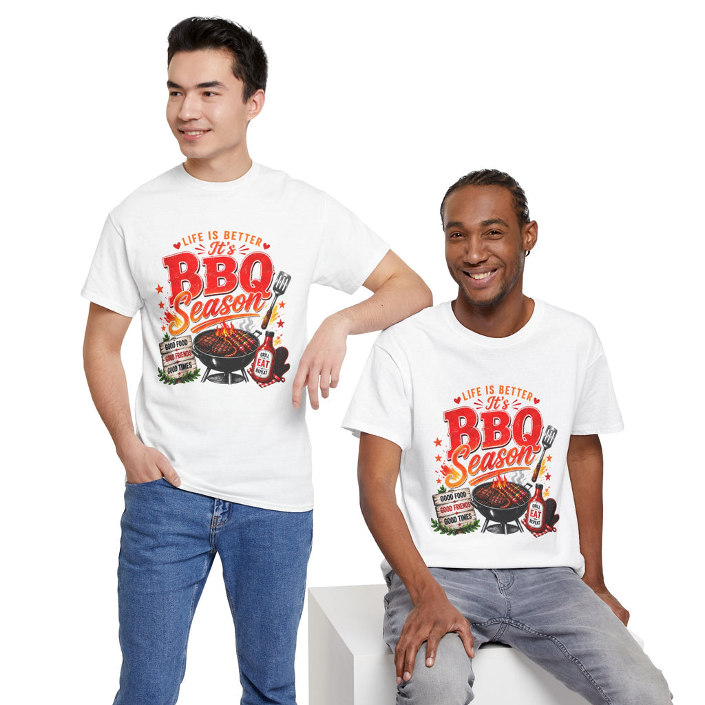 BBQ Season T-Shirt | Life Is Better It's BBQ Season Tee | Funny Grill Shirt | Summer Cookout Shirt | Barbecue Lover Gift | Backyard BBQ Tee
