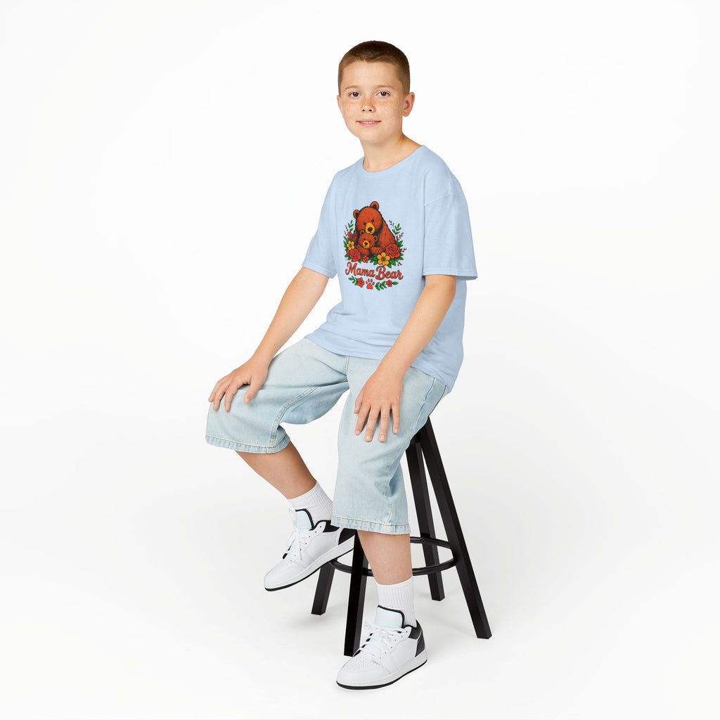Kids T-Shirt — 'Mama Bear' Cute Floral Bear Graphic