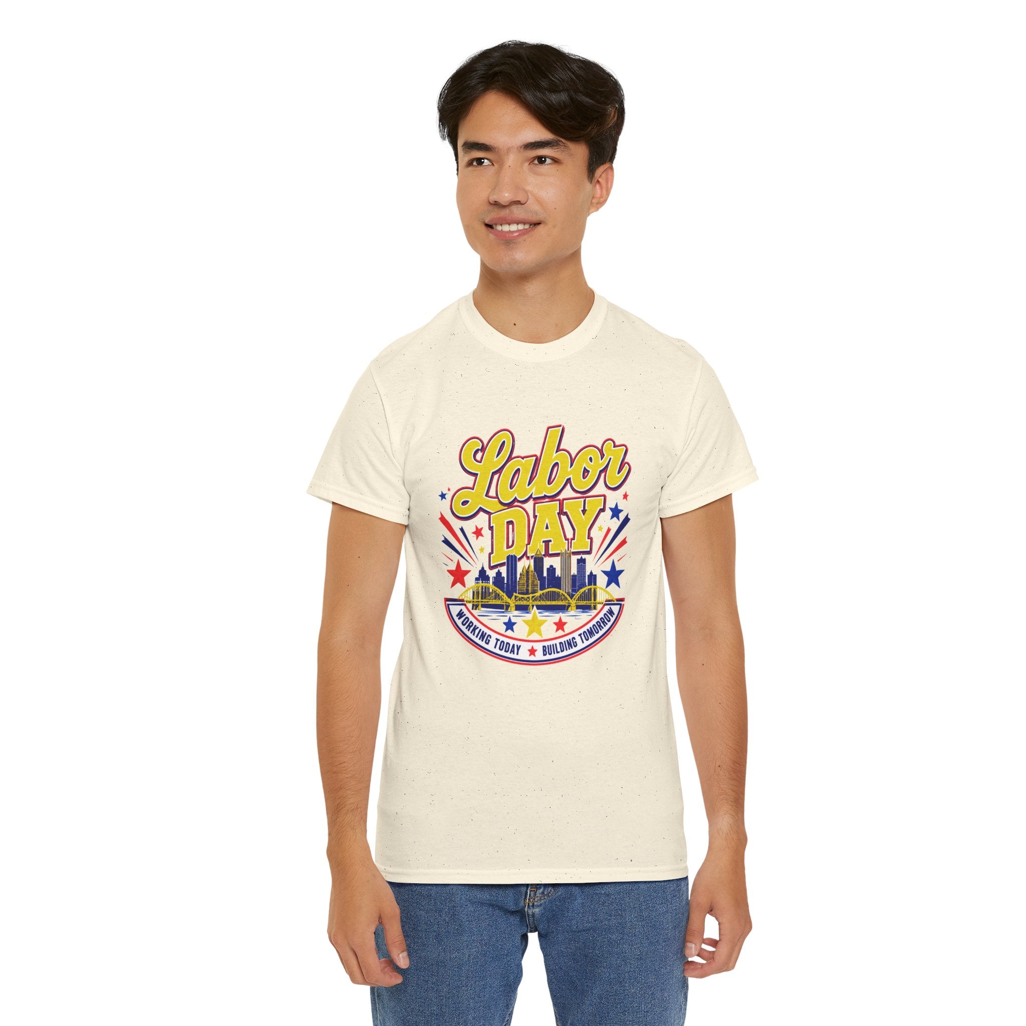 Labor Day Skyline T‑Shirt — Retro Stars & Stripes Celebration Tee