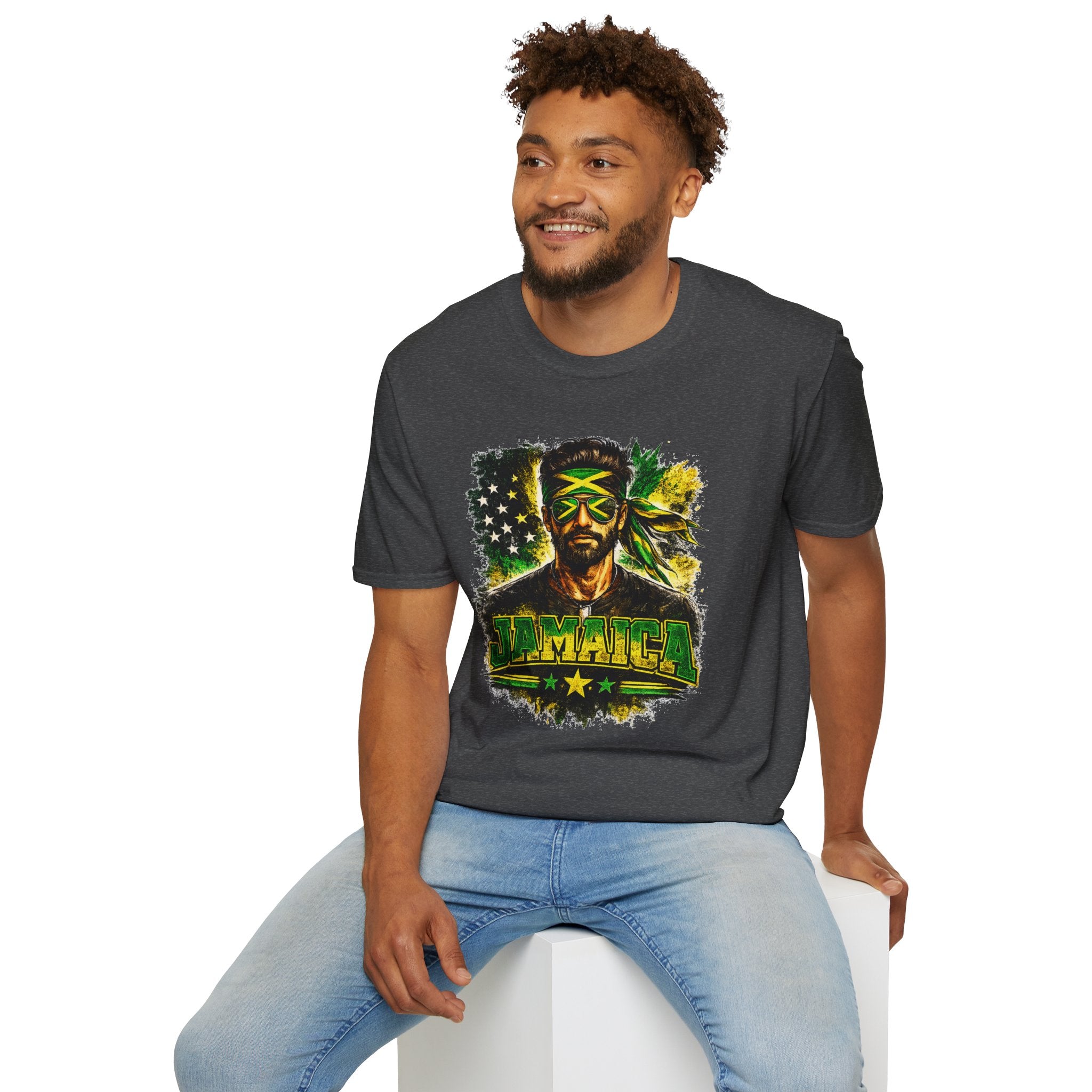 Jamaican Flag Portrait T-Shirt — Reggae Vibe Graphic Tee