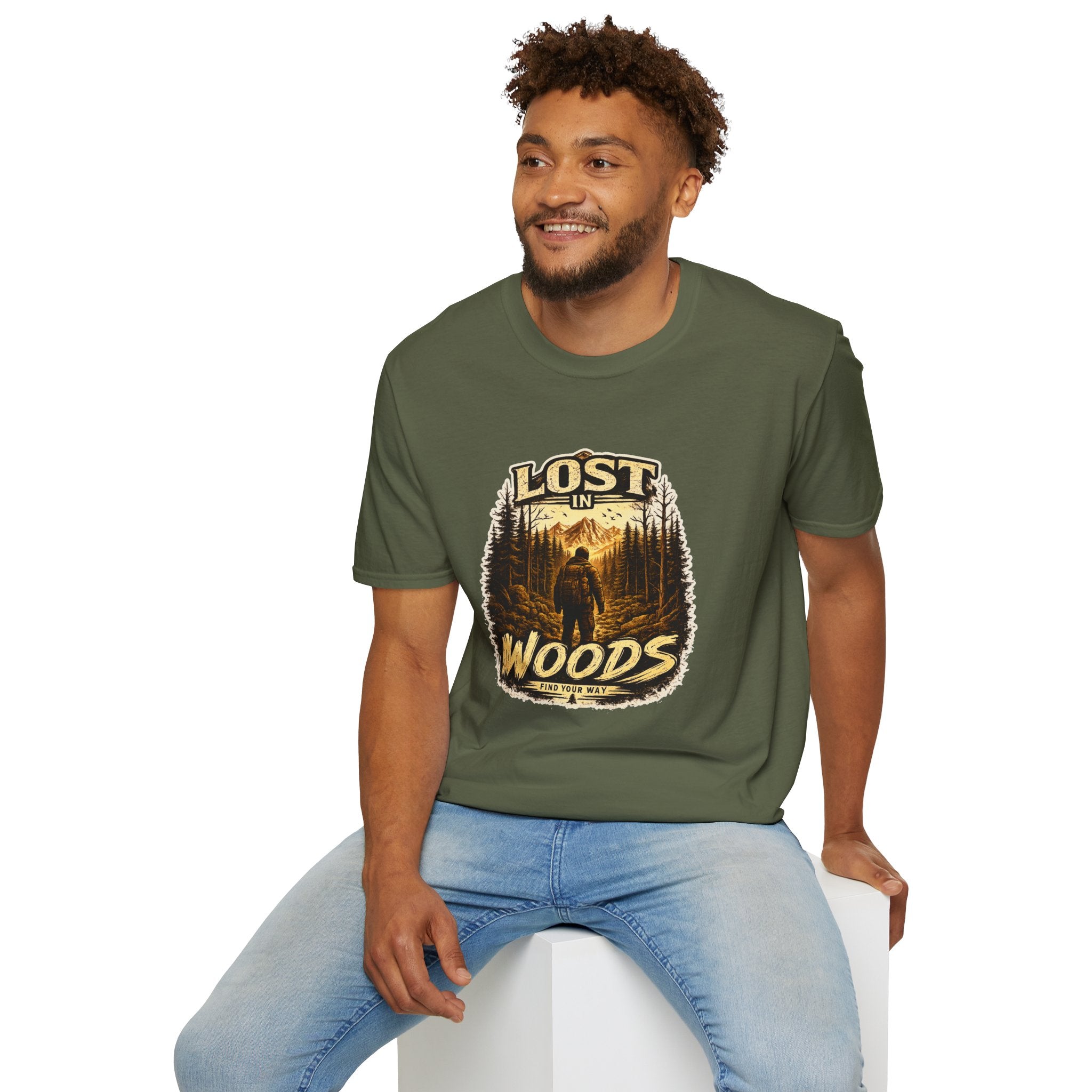Lost in Woods Shirt | Vintage Forest Graphic Tee | Hiking Nature T-Shirt