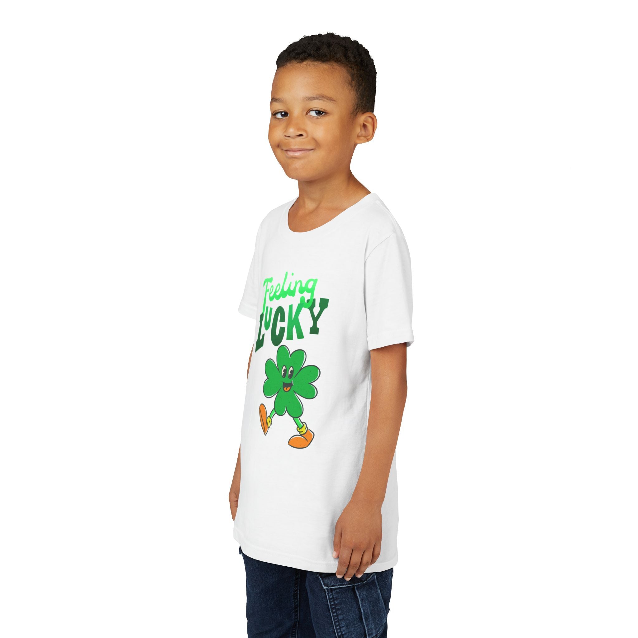 Feeling Lucky Youth Tee – Kids St. Patrick’s Day Shamrock Shirt