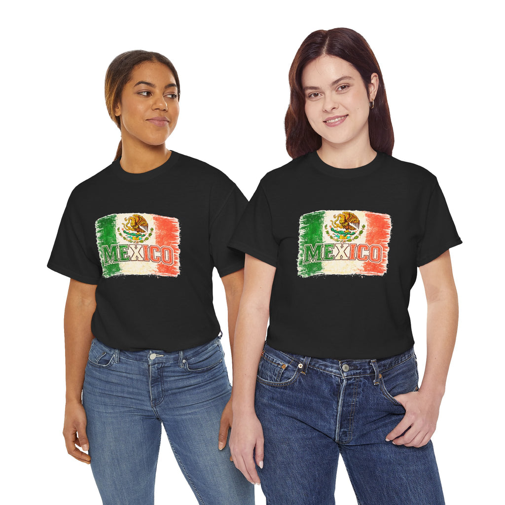 Mexico Flag Vintage T-Shirt — Distressed Mexican Emblem Tee