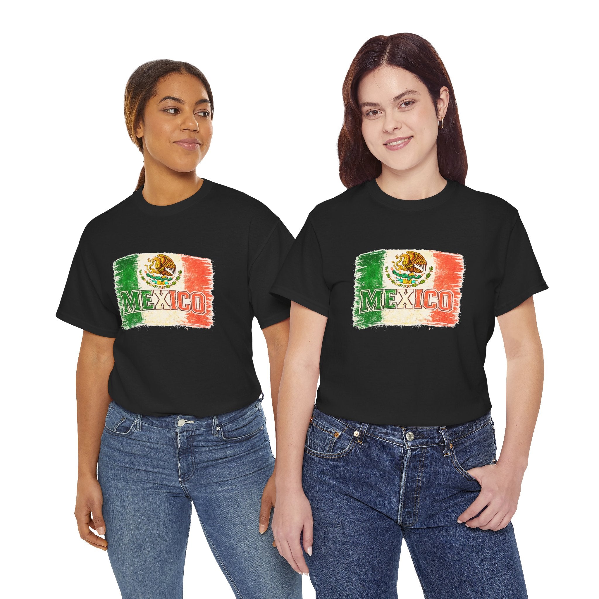 Mexico Flag Vintage T-Shirt — Distressed Mexican Emblem Tee