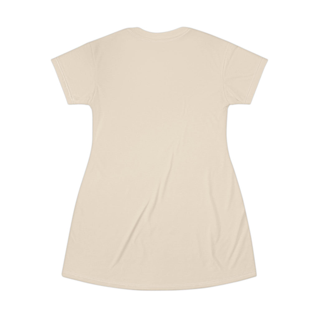 Artistic Sunlit Figure T-Shirt Dress — Abstract Watercolor Woman Print