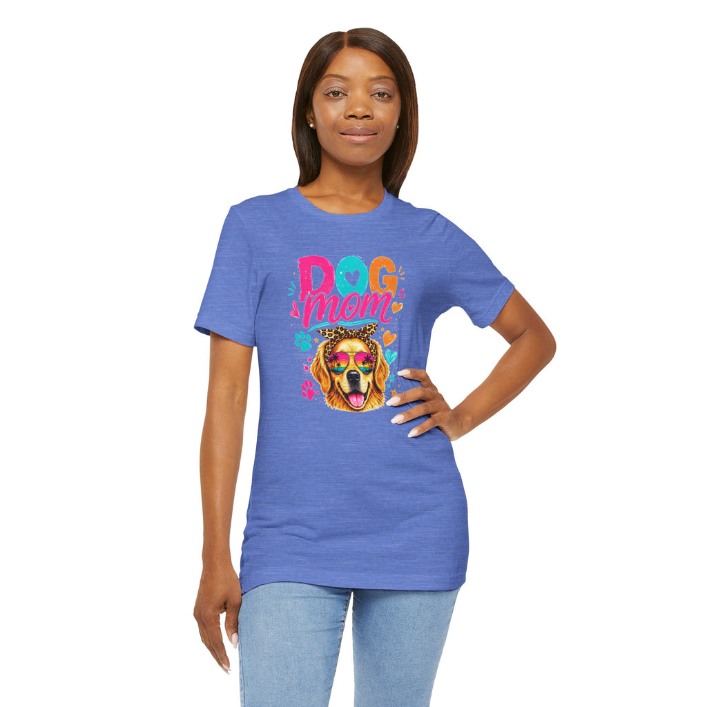Dog Mom T-Shirt | Golden Retriever Shirt | Funny Dog Mom Gift | Colorful Retro Dog Lover Tee | Unisex Graphic T-Shirt