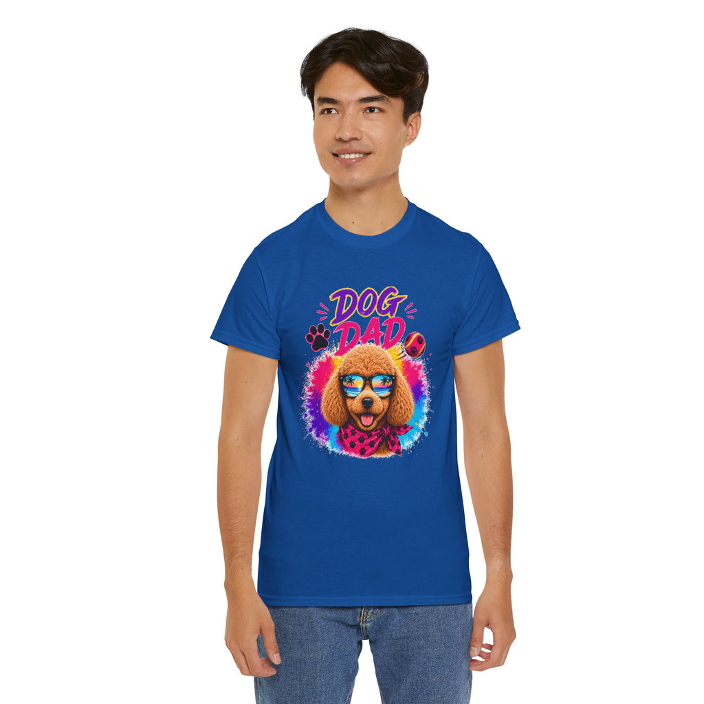 Dog Dad Poodle T-Shirt | Funny Dog Dad Gift | Colorful Retro Poodle Shirt | Dog Lover Gift | Unisex Graphic Tee