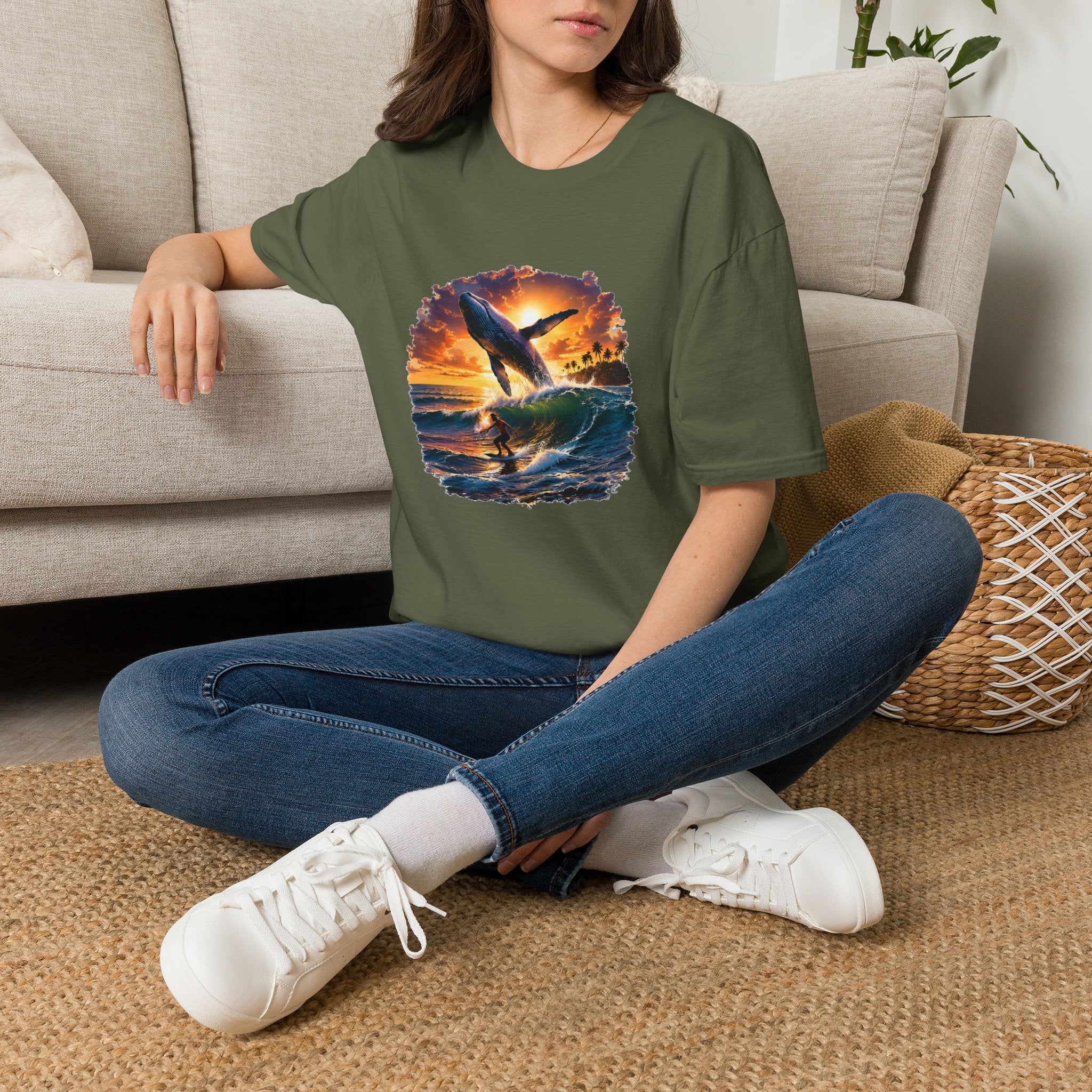 Whale Sunset T-Shirt — Ocean Jumping Humpback Tee