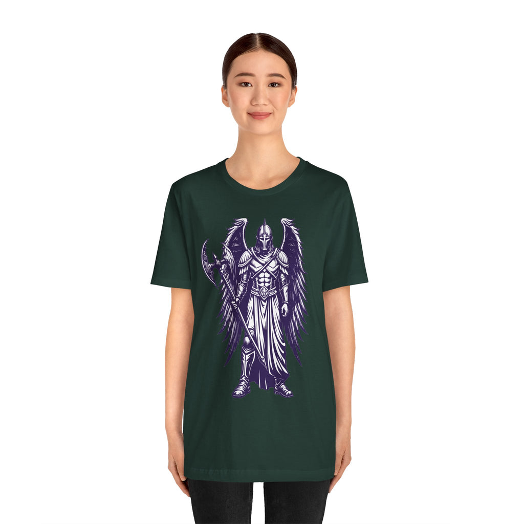 Fallen Angel Warrior T-Shirt | Gothic Fantasy Winged Knight Tee