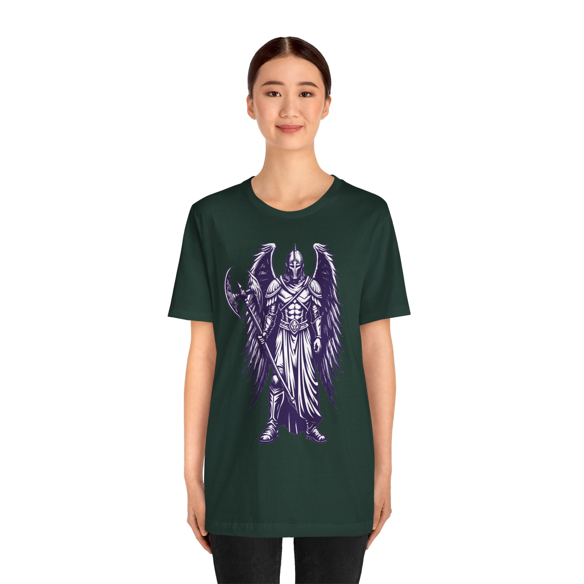 Fallen Angel Warrior T-Shirt | Gothic Fantasy Winged Knight Tee