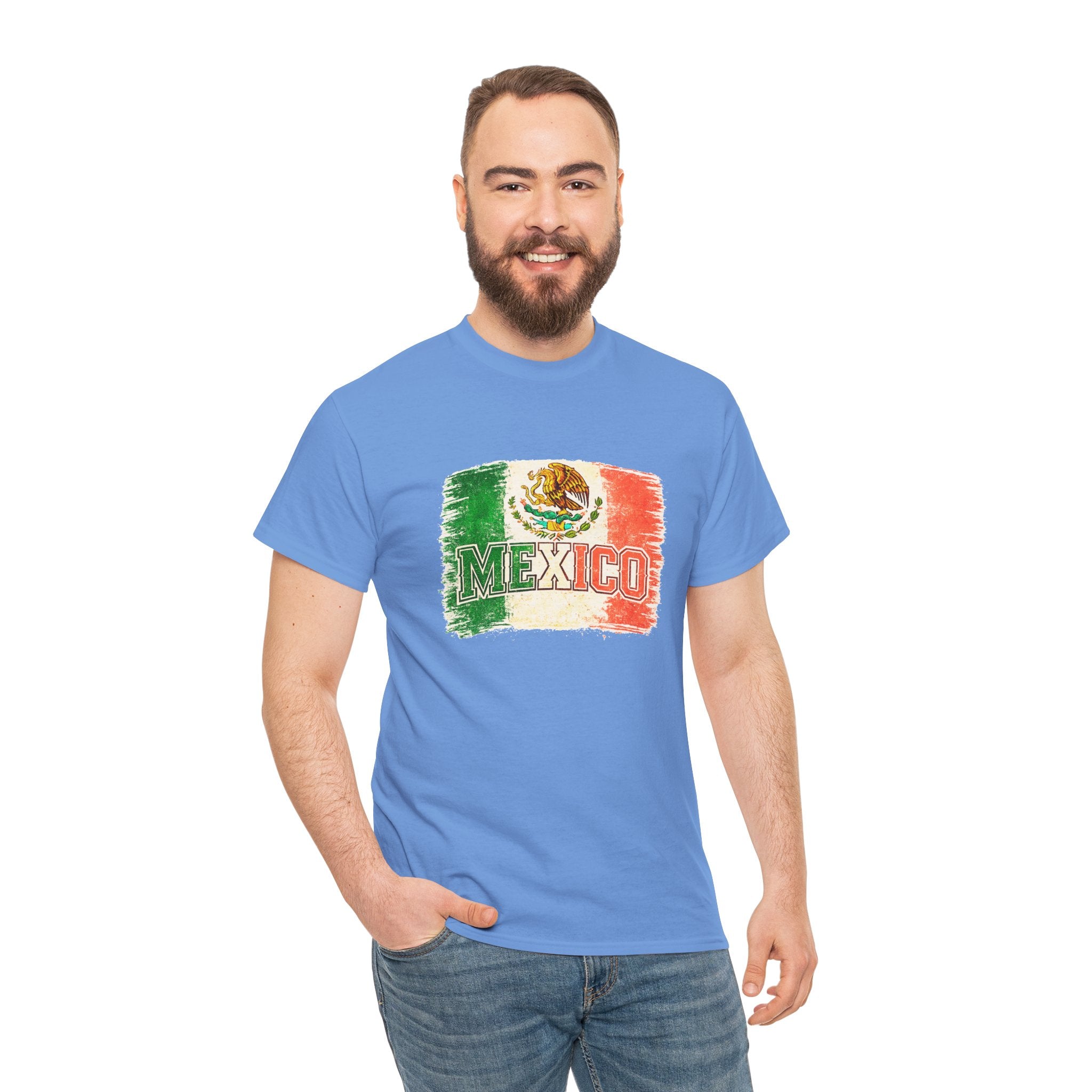 Mexico Flag Vintage T-Shirt — Distressed Mexican Emblem Tee