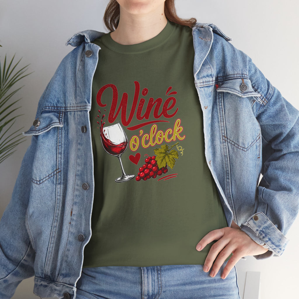 Wine T-Shirt - "Wine O'Clock" Graphic Tee for Wine Lovers
