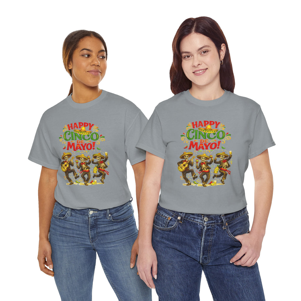Cinco De Mayo Shirt, Happy Cinco De Mayo Tee, Dancing Skeleton Fiesta Shirt, Funny Mexican Party T-Shirt
