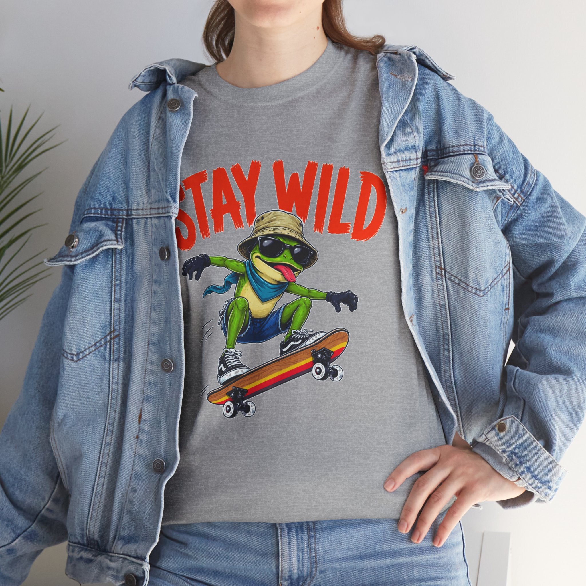 Stay Wild Frog Skateboard Shirt, Funny Frog T-Shirt, Skater Graphic Tee, Retro Frog Shirt, Cool Unisex Streetwear Tee