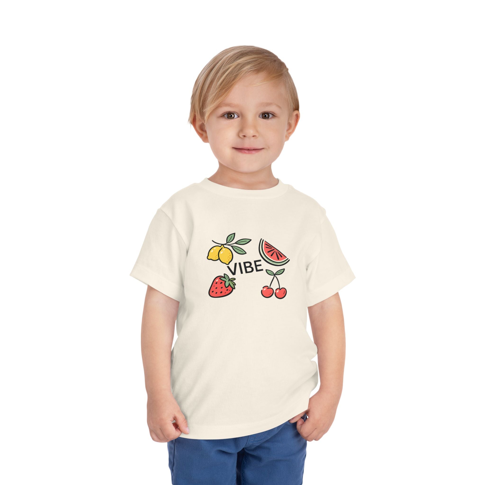 Kids Fruit Shirt Vibe Tee Toddler Summer T-Shirt Cute Lemon Strawberry Cherry Watermelon Graphic Shirt Unisex Kids Gift