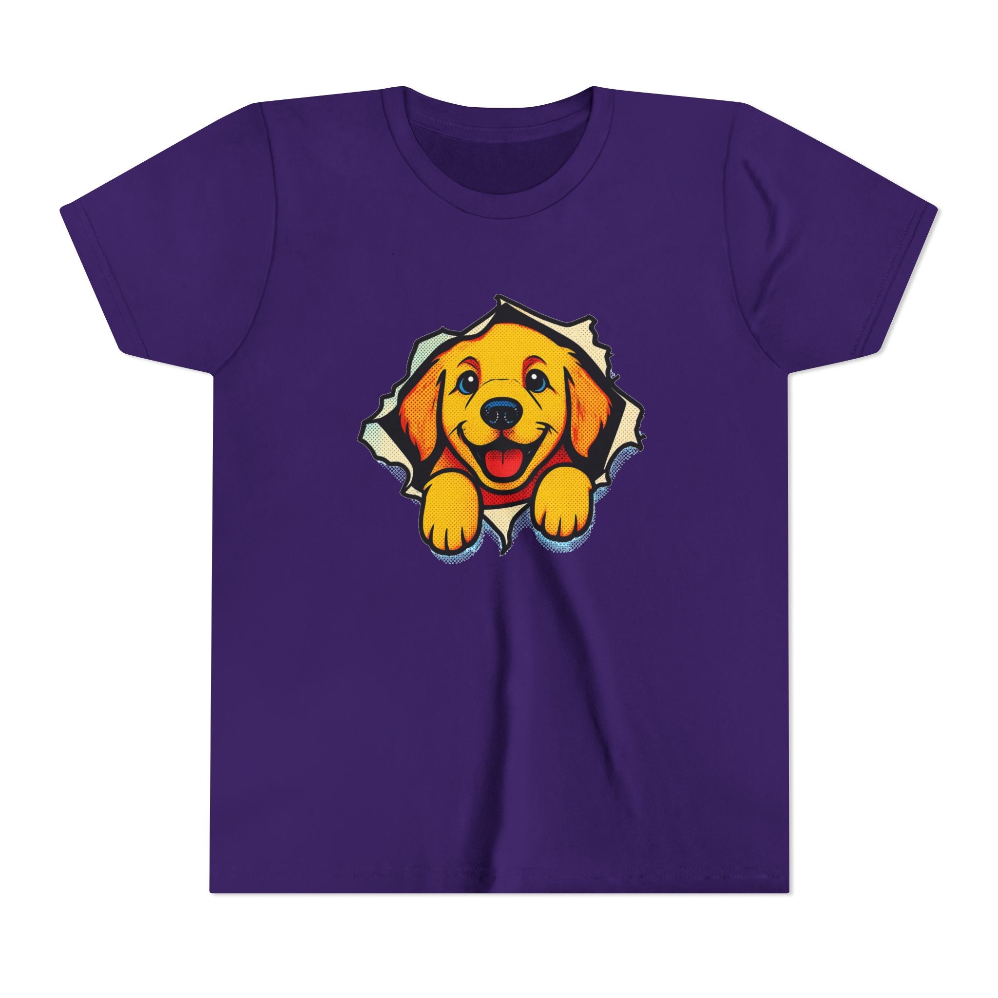 Kids T‑Shirt - Cute Golden Retriever Peeking Puppy Tee for Boys & Girls