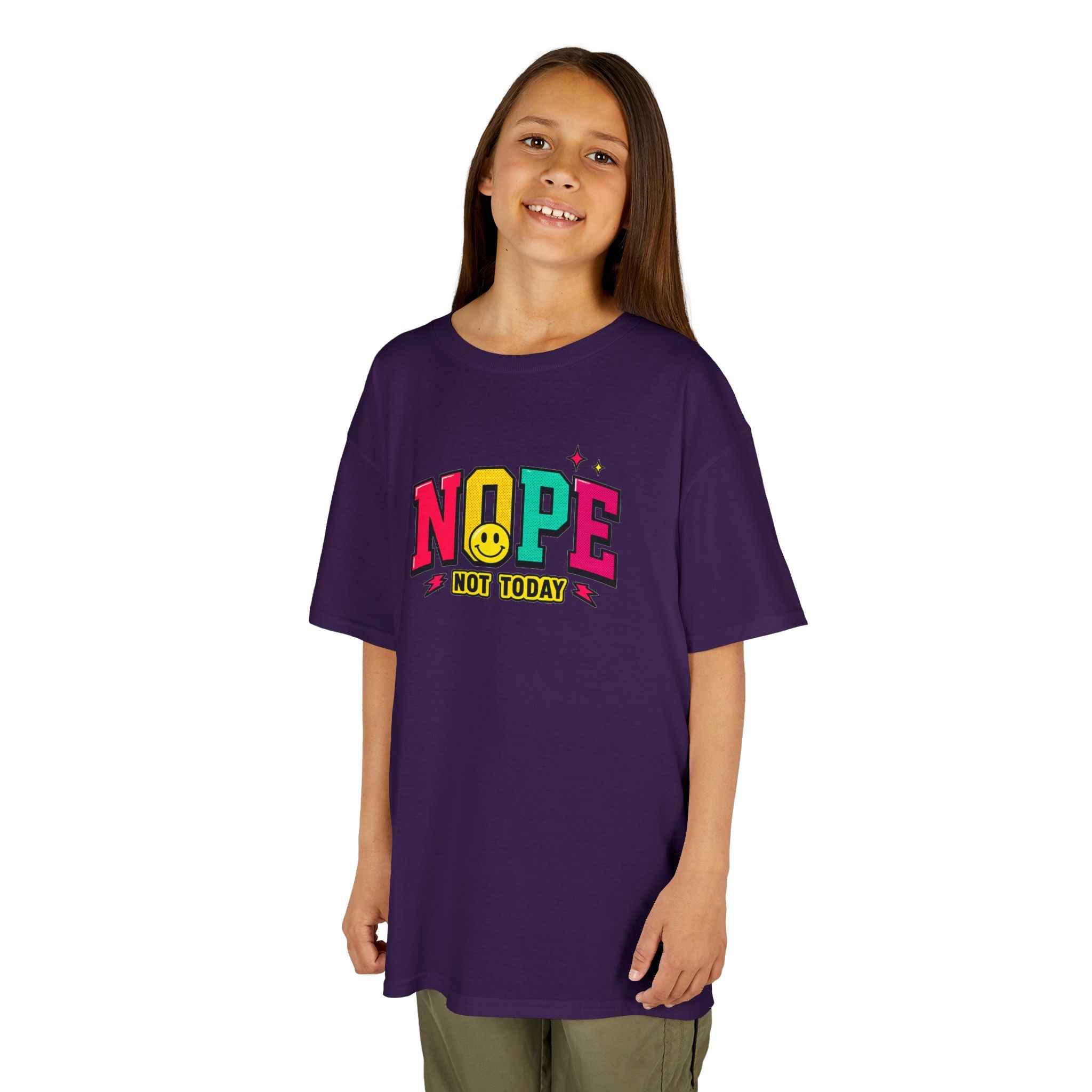Kids "NOPE Not Today" Graphic Tee — Funny Retro Lettering Kids T-Shirt