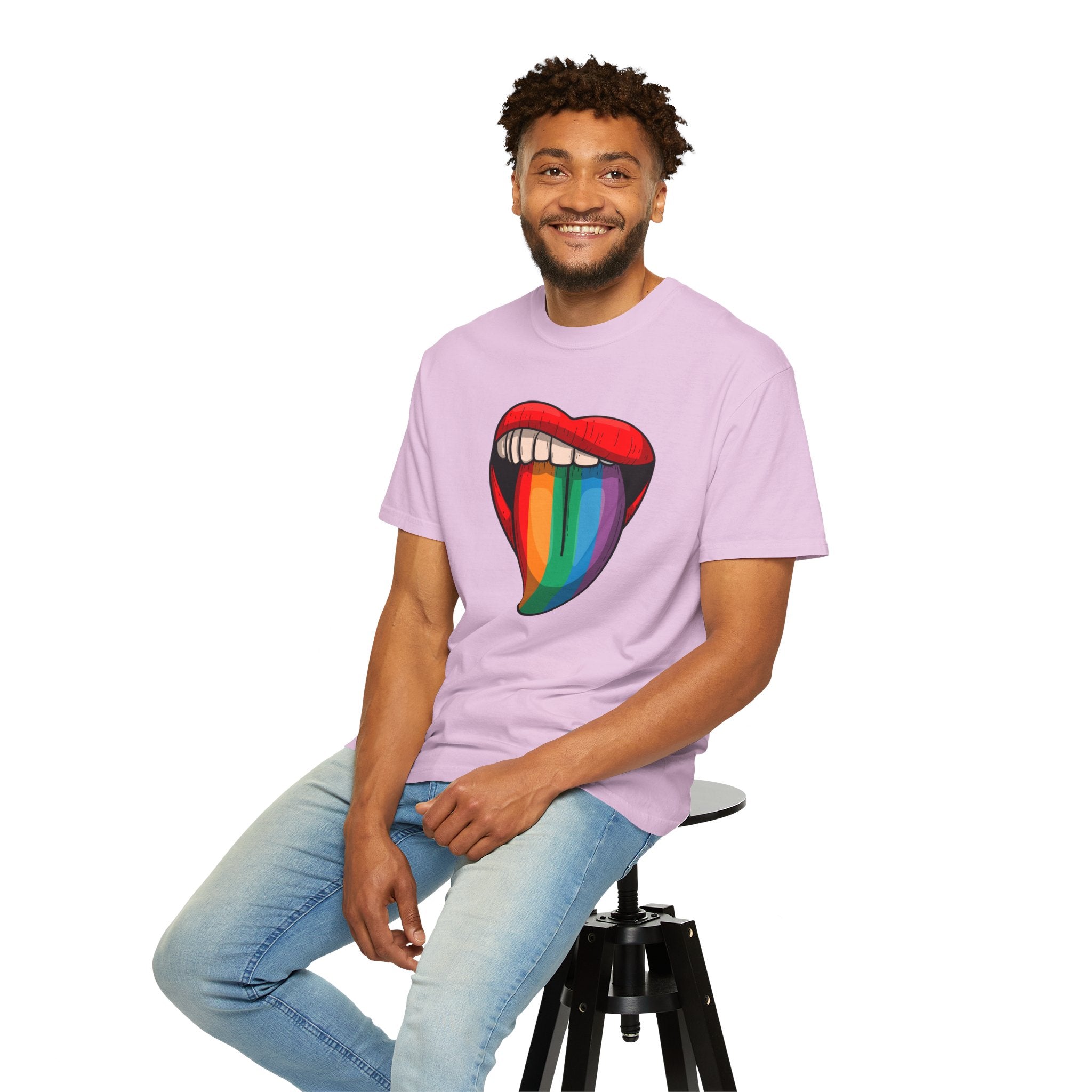 Rainbow Tongue T-Shirt — Pride Lip Graphic Tee
