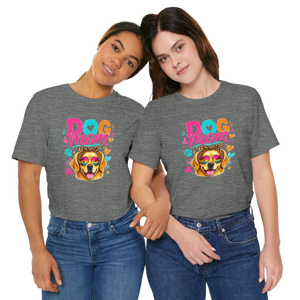 Dog Mom T-Shirt | Golden Retriever Shirt | Funny Dog Mom Gift | Colorful Retro Dog Lover Tee | Unisex Graphic T-Shirt
