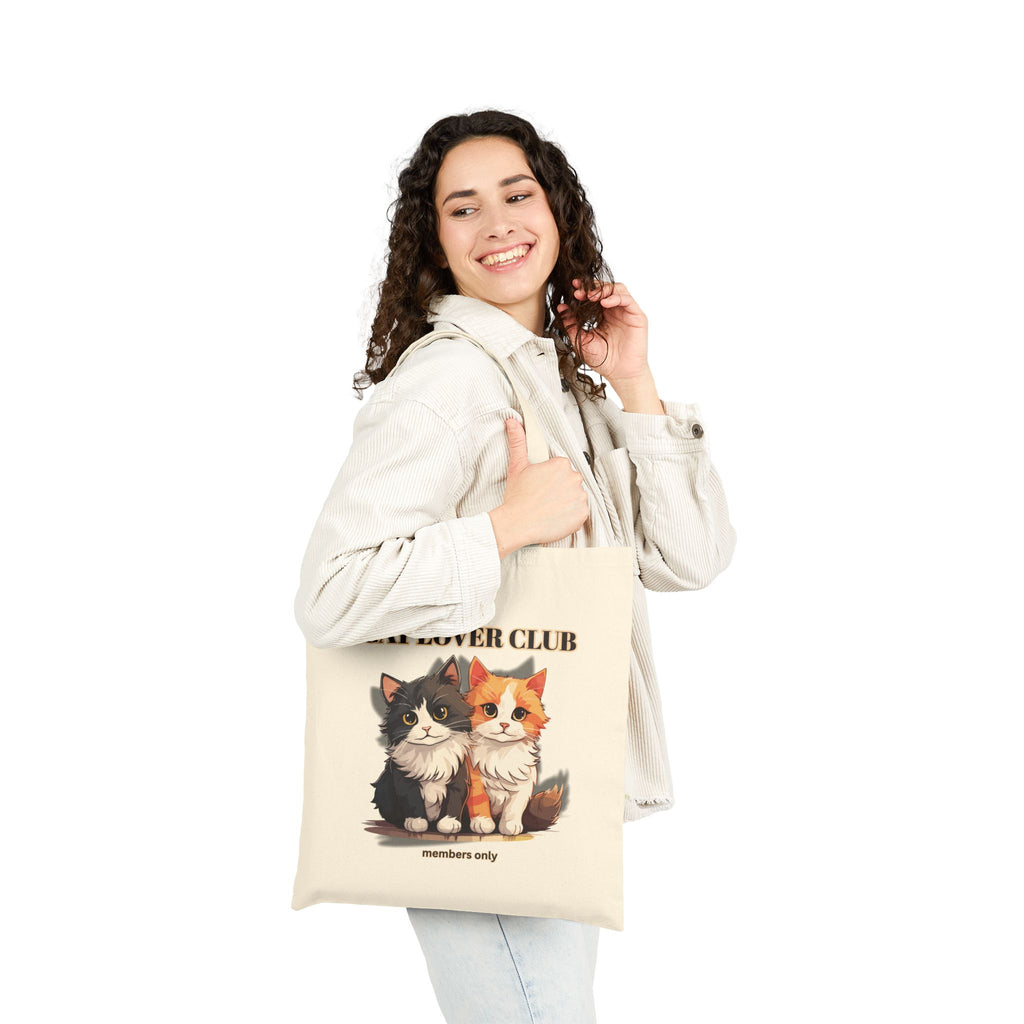 Cat Lover Club Canvas Tote Bag – Cute Kittens 'Members Only' Eco Shopper