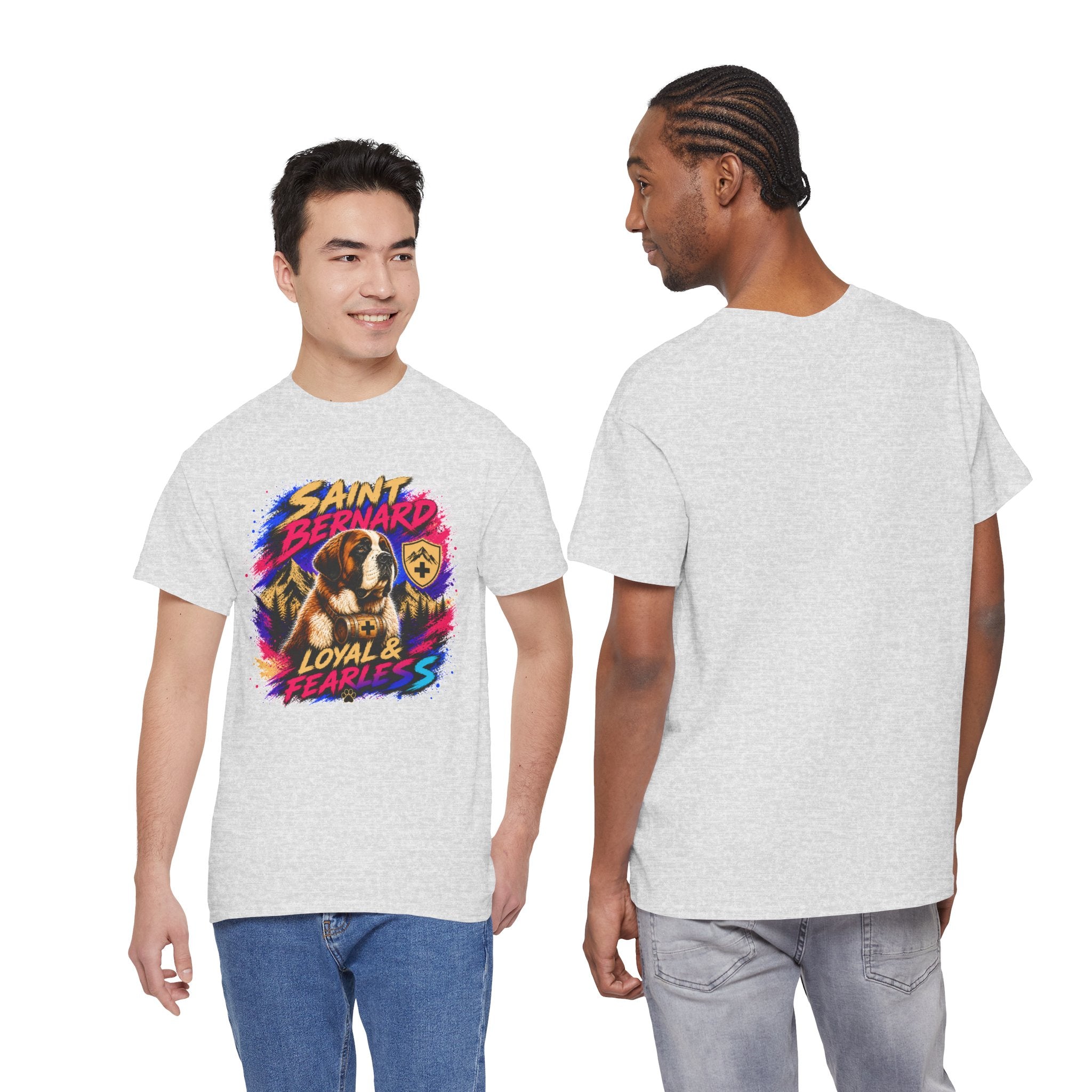 Saint Bernard Dog Shirt, Loyal & Fearless T-Shirt, Colorful Saint Bernard Tee, Dog Lover Gift, Unisex Graphic Tee