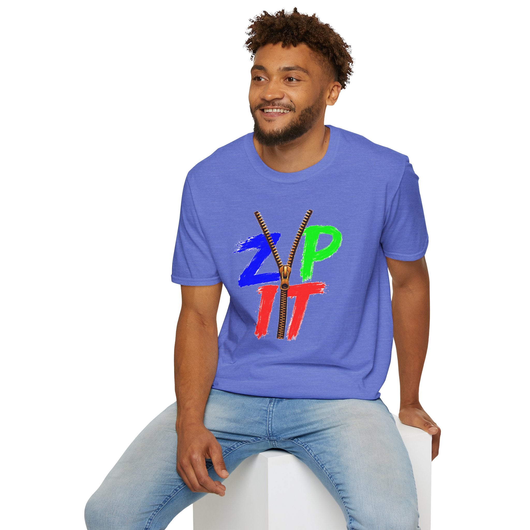 Zip It T-Shirt — Bold Color Zipper Graphic Tee