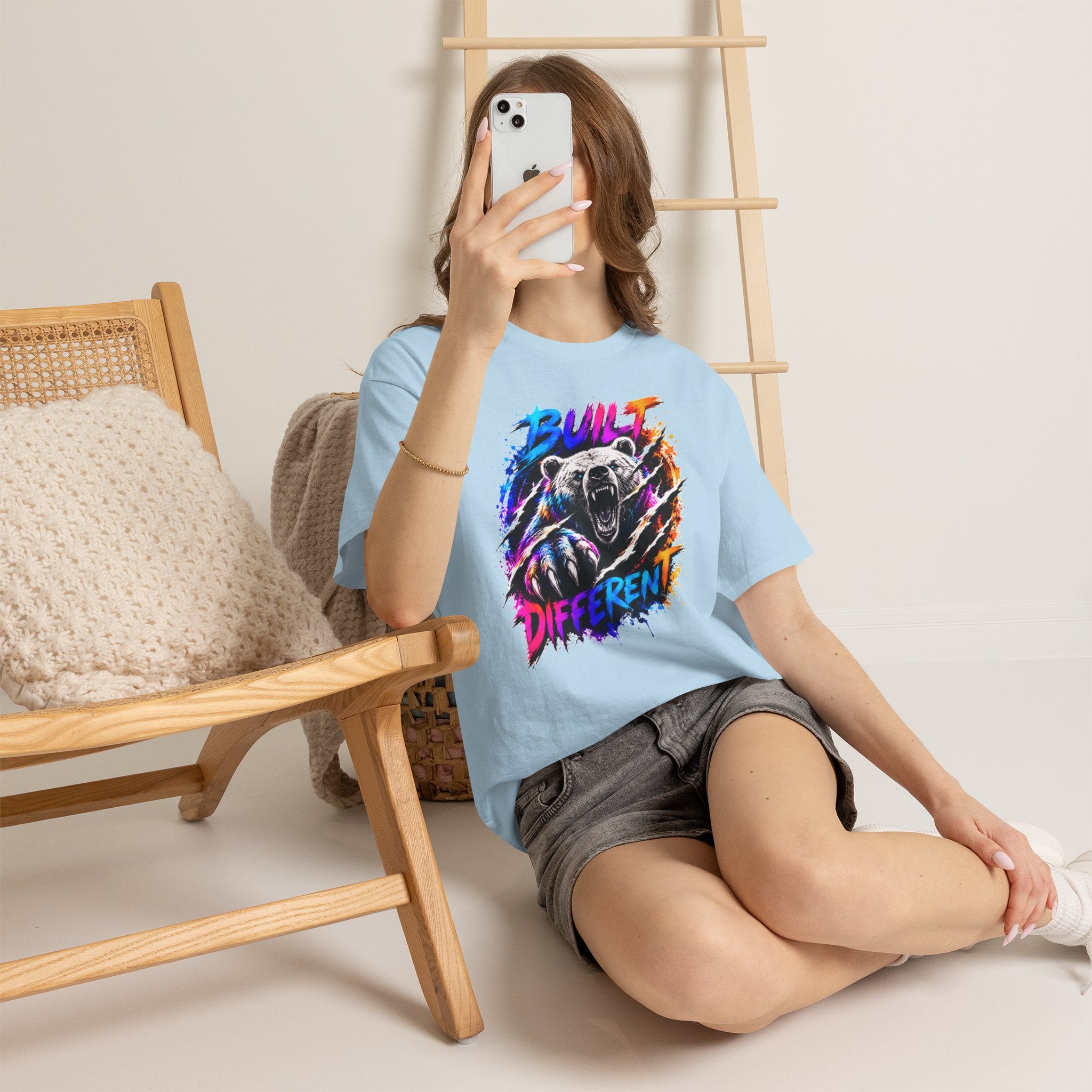Built Different Bear T-Shirt — Bold Retro Grunge Graphic Tee