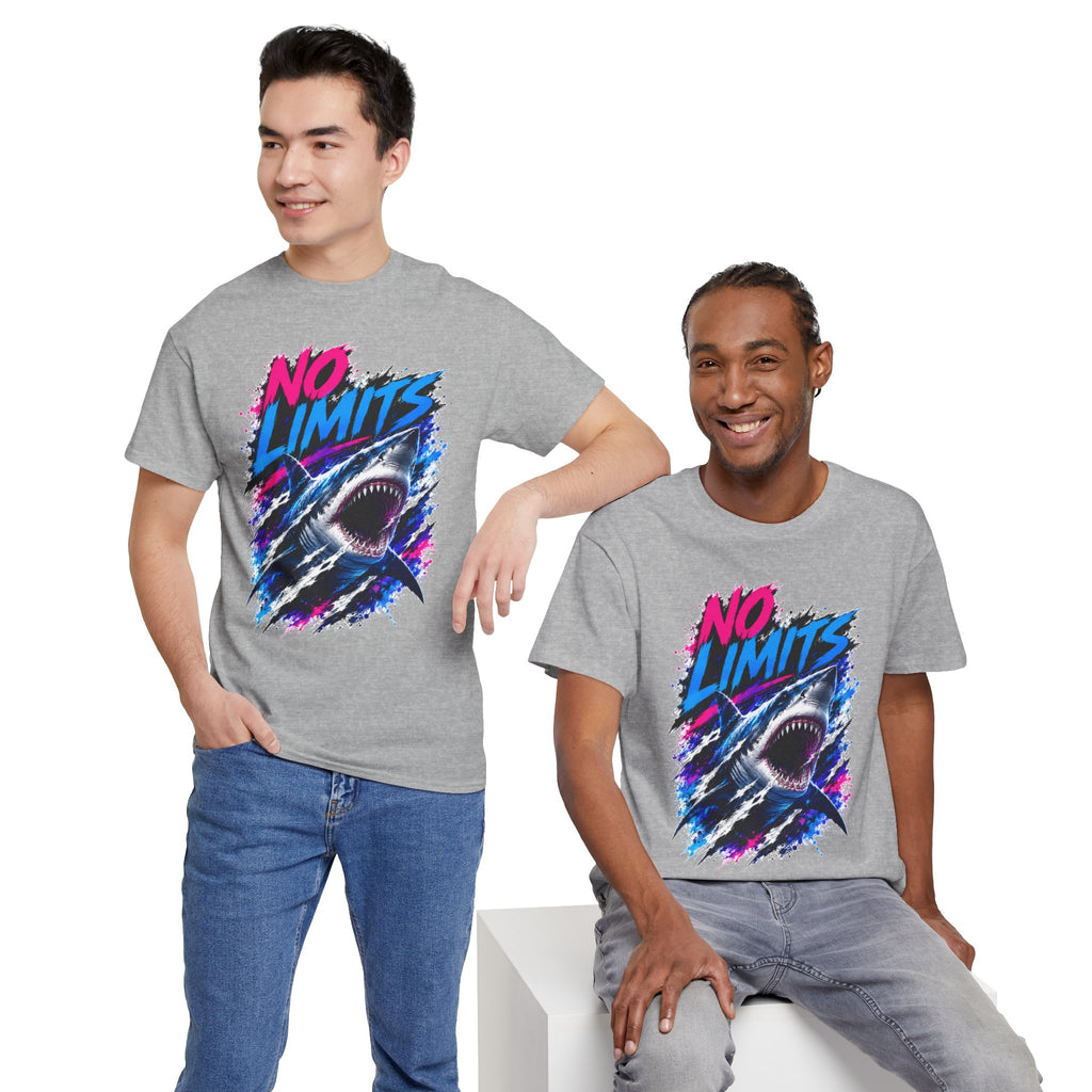 No Limits Shark T-Shirt | Great White Shark Graphic Tee | Unisex Streetwear Shirt | Ocean Lover Gift | Bold Shark Art Tee