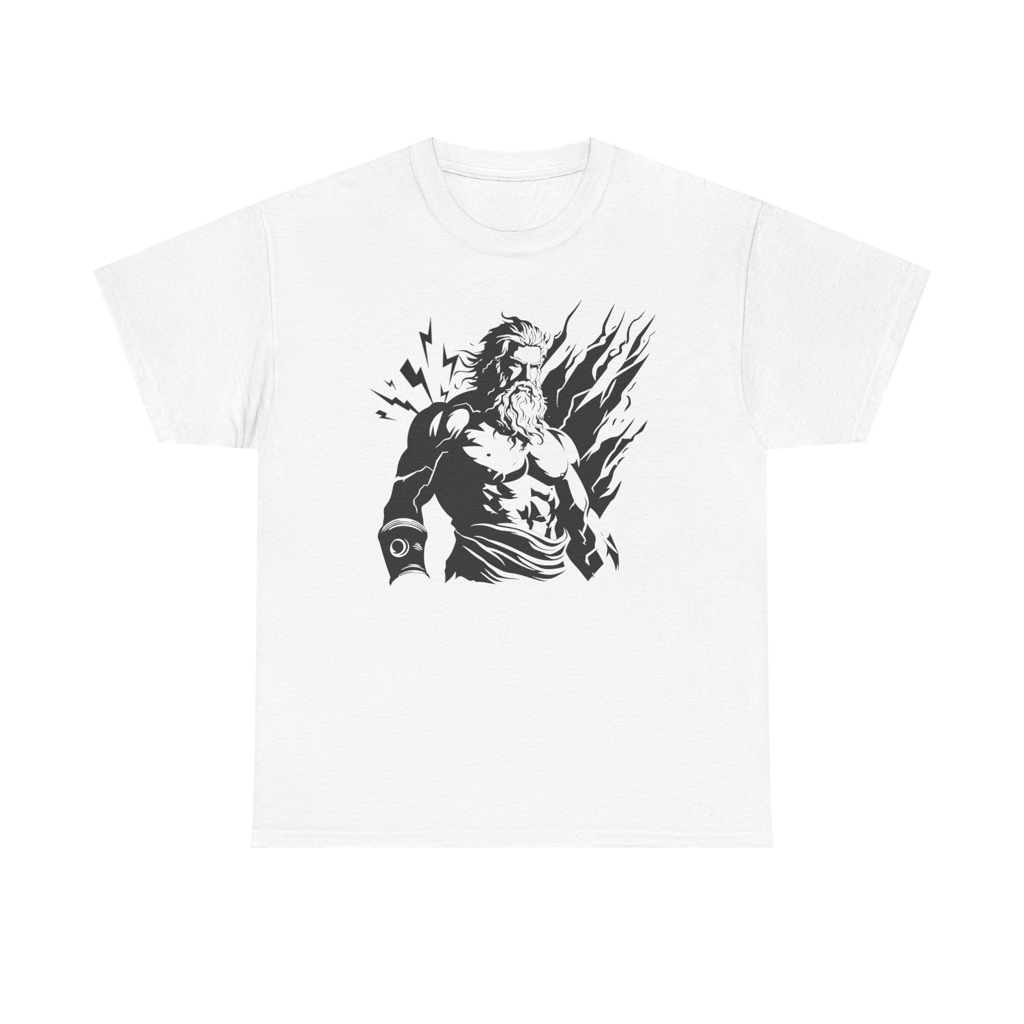 Greek God Zeus Illustration T‑Shirt — Mythic Lightning God Tee
