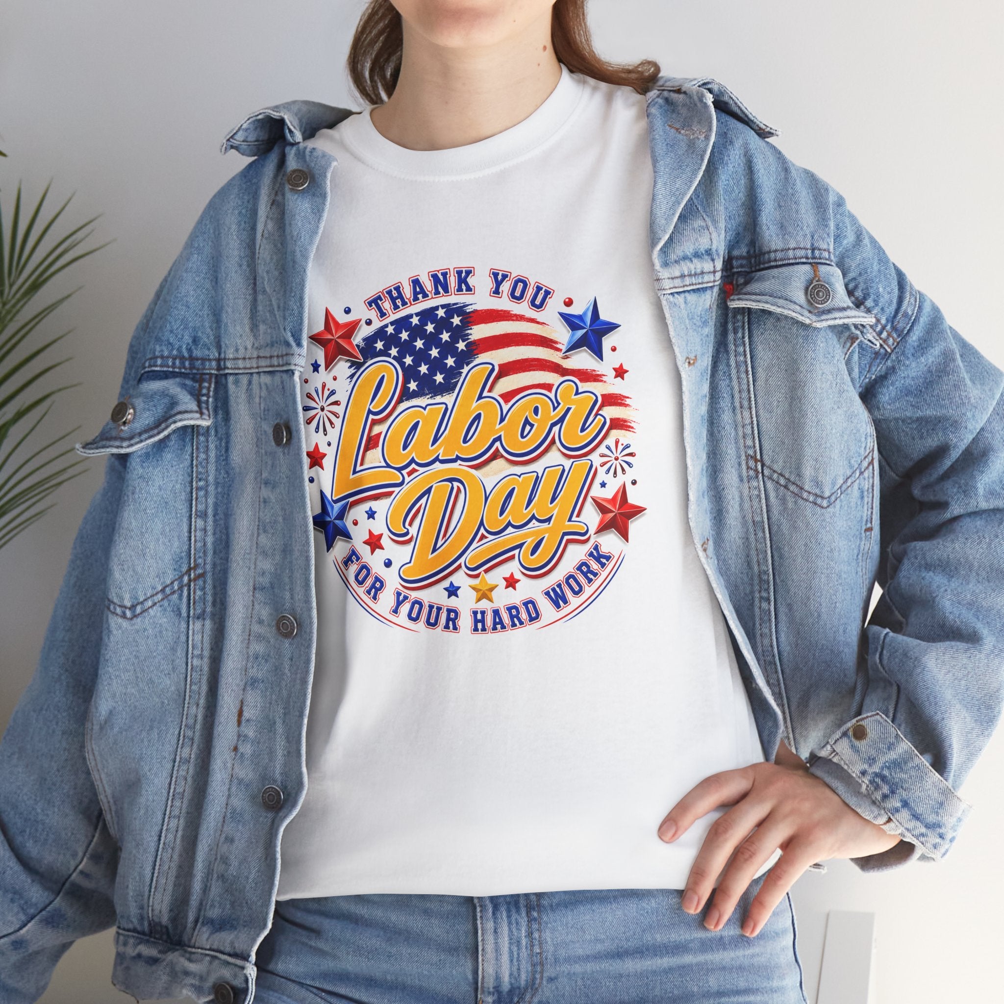 Labor Day T-Shirt — "Thank You Labor Day For Your Hard Work" Patriotic Holiday Tee