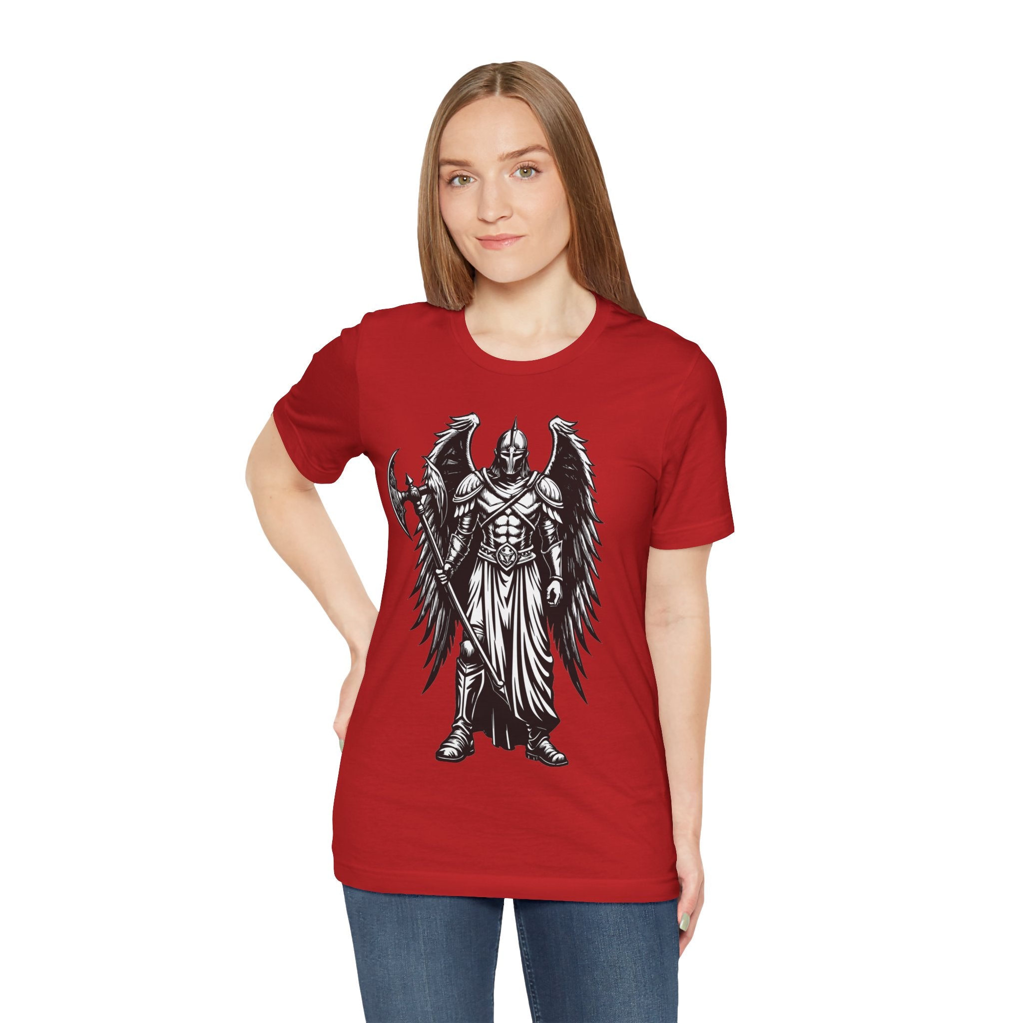 Angel of War Graphic Tee — Winged Knight Armor T-Shirt