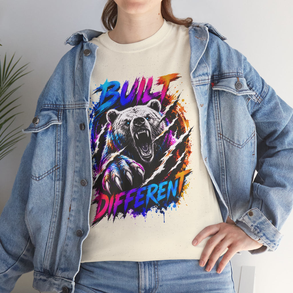 Built Different Bear T-Shirt — Bold Retro Grunge Graphic Tee