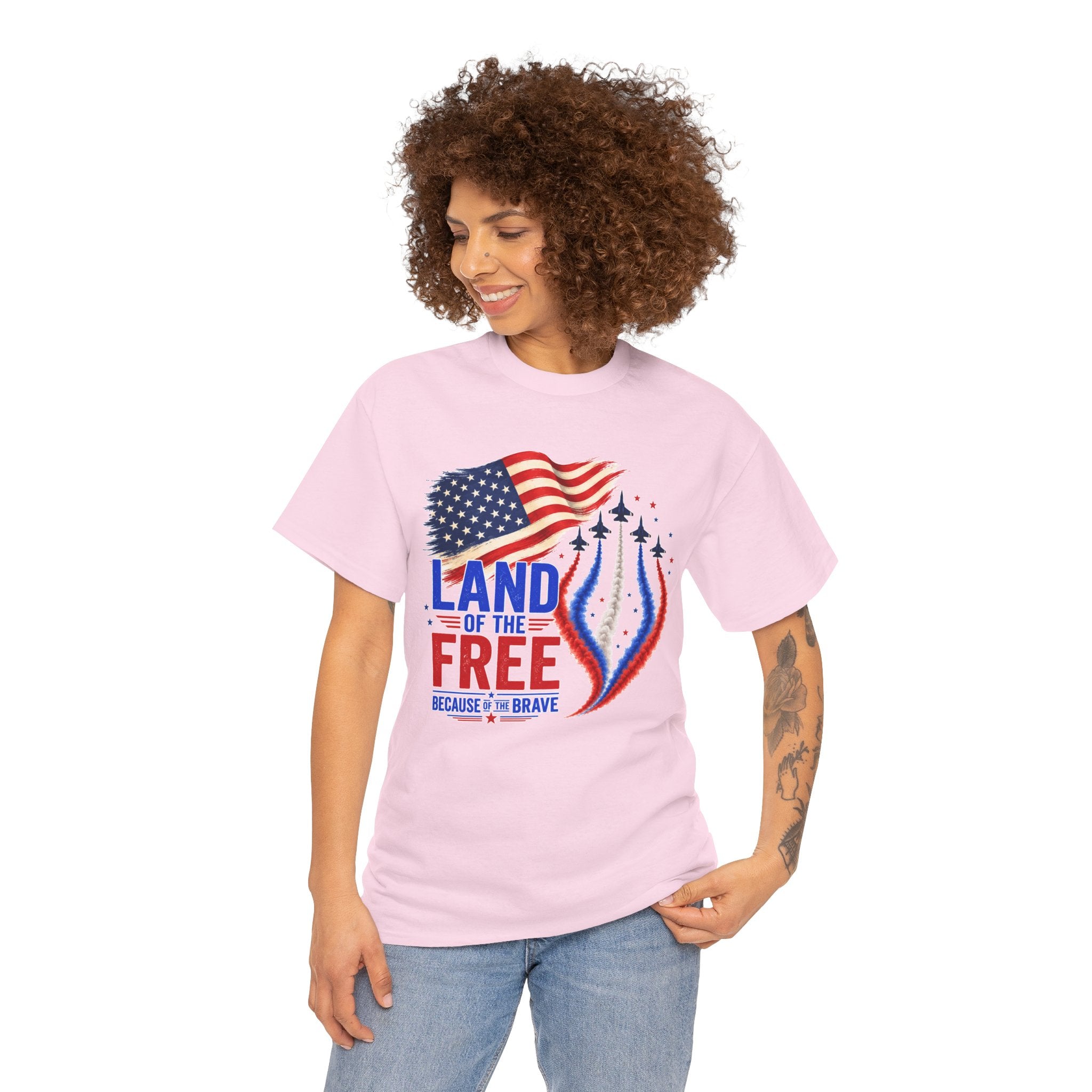 Land of the Free Because of the Brave Shirt, Patriotic 4th of July T-Shirt, USA Flag Tee, American Pride Shirt, Independence Day Gift