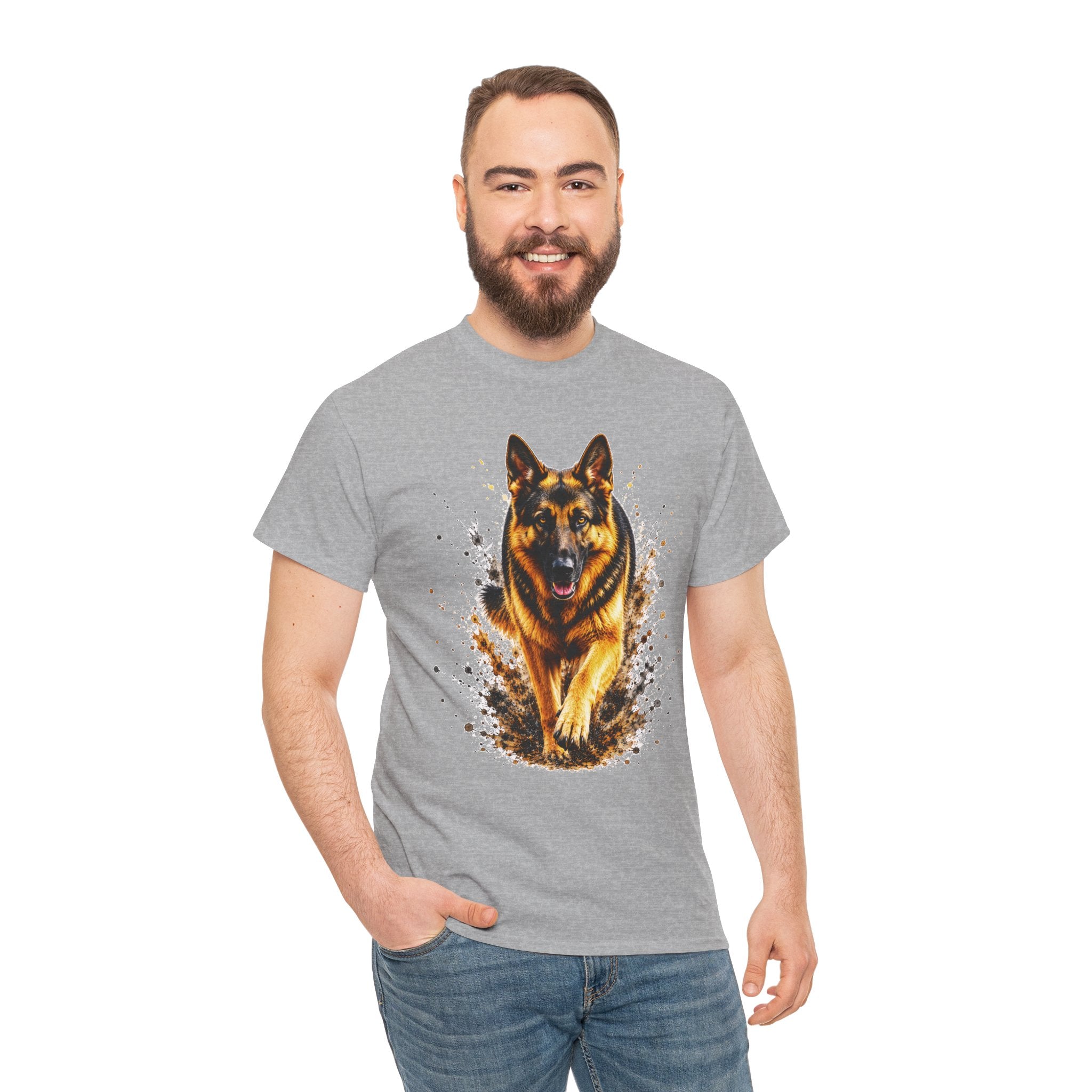 German Shepherd Running T-Shirt, German Shepherd Graphic Tee, Dog Lover Shirt, Unisex German Shepherd Tee, Gift for Dog Owner, K9 Animal Shirt
