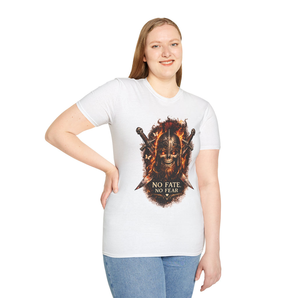 Viking Skull T-Shirt, Dragon Warrior Tee, Biker Graphic Shirt, Gothic Viking Shirt, No Fate No Fear Tee, Fantasy Streetwear