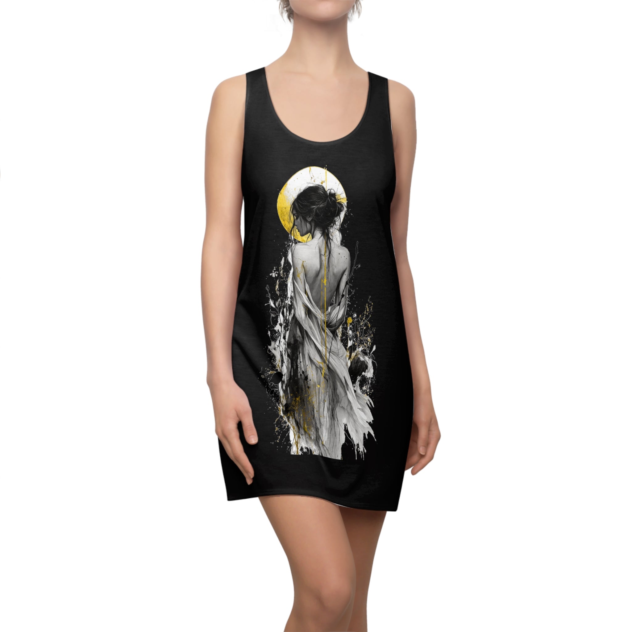 Boho Aesthetic Dress | Minimalist Female Art T-Shirt Dress
