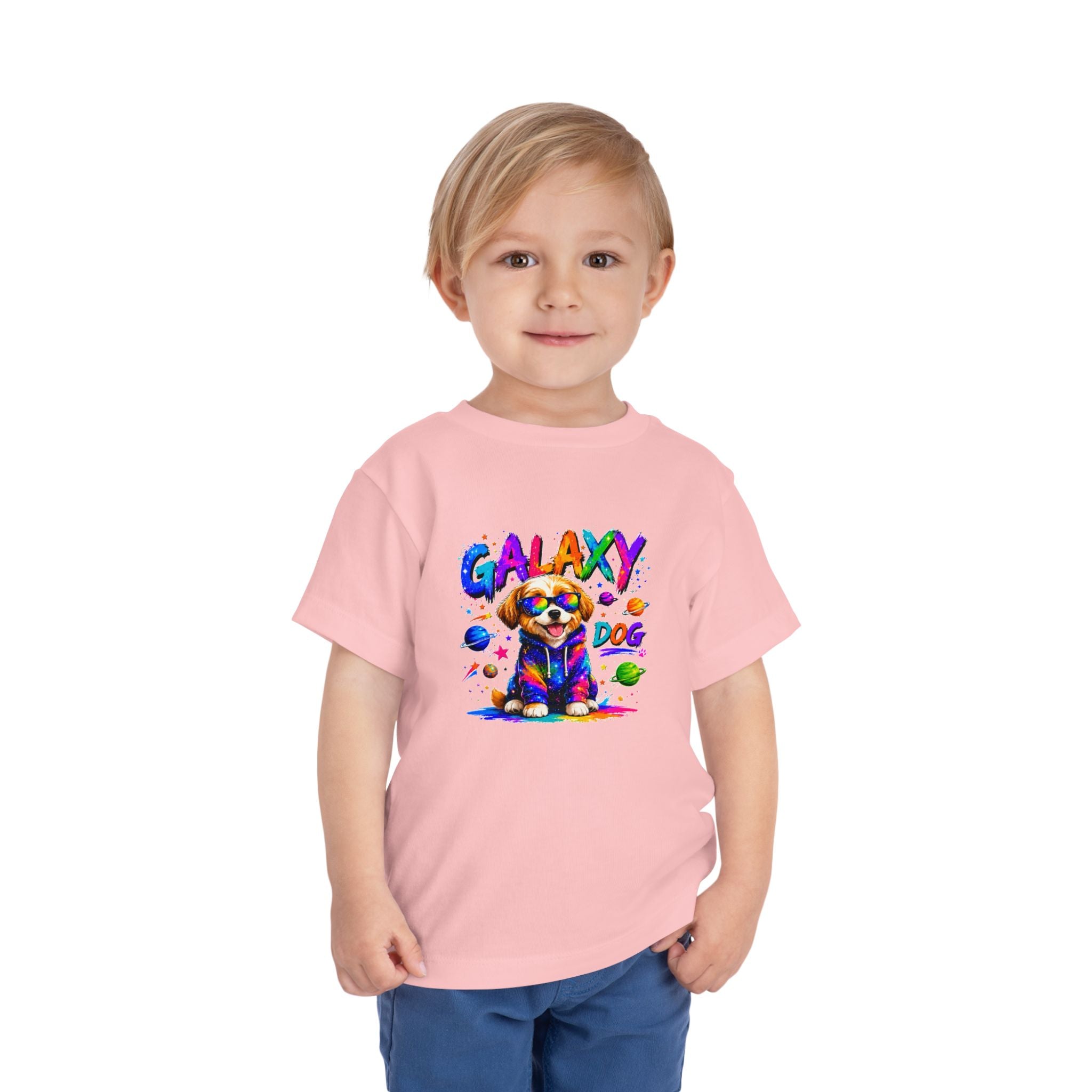 Galaxy Dog Toddler Shirt, Space Puppy Toddler Tee, Colorful Dog Kids Shirt, Cute Galaxy Puppy Tee, Rainbow Space Dog Gift for Boys Girls