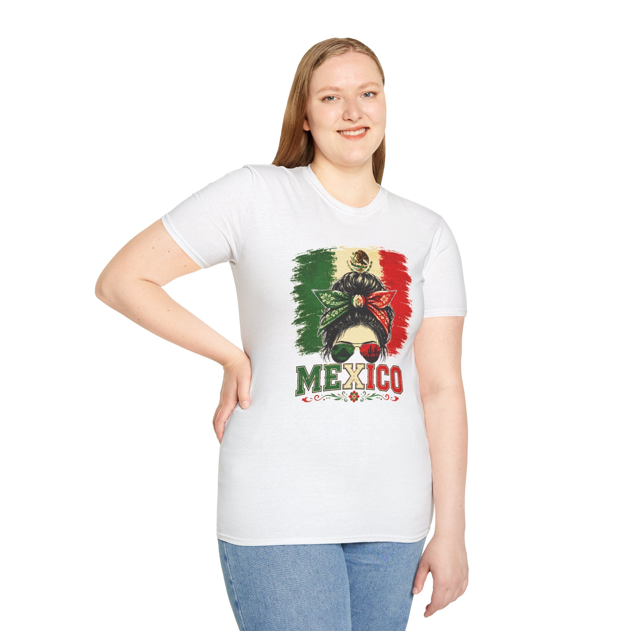 Mexico Messy Bun T-Shirt, Mexican Pride Shirt, Mexico Flag Graphic Tee, Cinco De Mayo Shirt, Latina Gift for Women