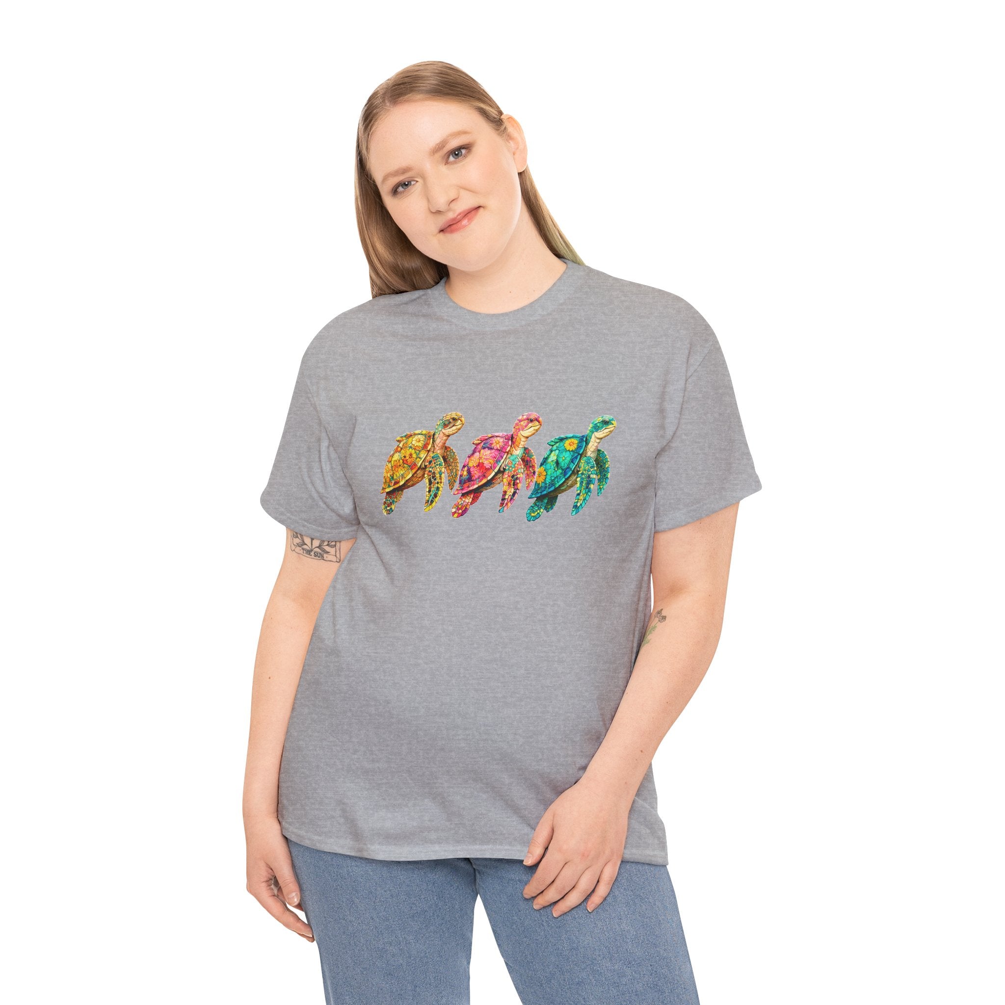 Sea Turtle T-Shirt, Colorful Sea Turtle Tee, Beach Lover Shirt, Ocean Lover Gift, Coastal Graphic Tee, Marine Life Shirt, Summer Vacation Tee