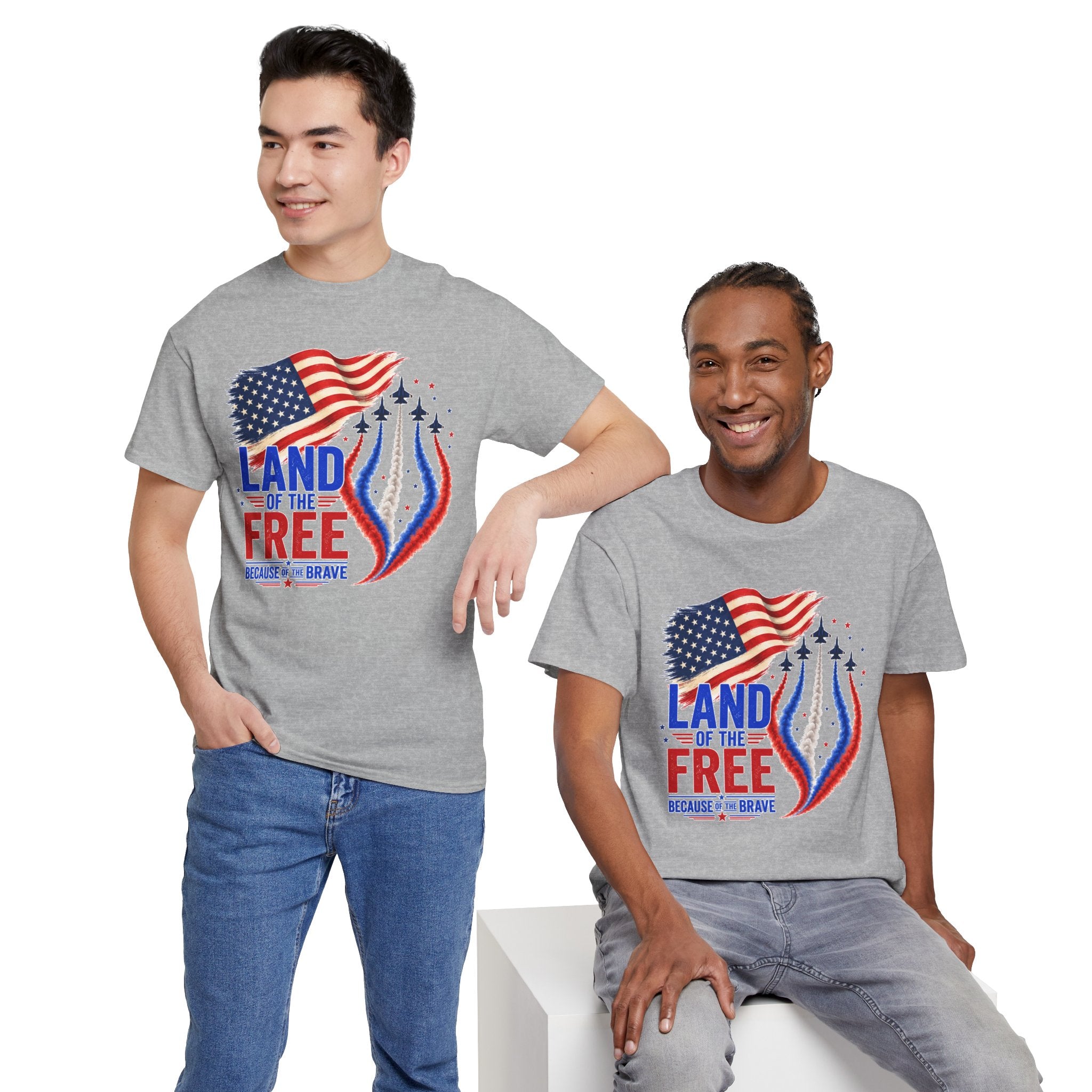 Land of the Free Because of the Brave Shirt, Patriotic 4th of July T-Shirt, USA Flag Tee, American Pride Shirt, Independence Day Gift