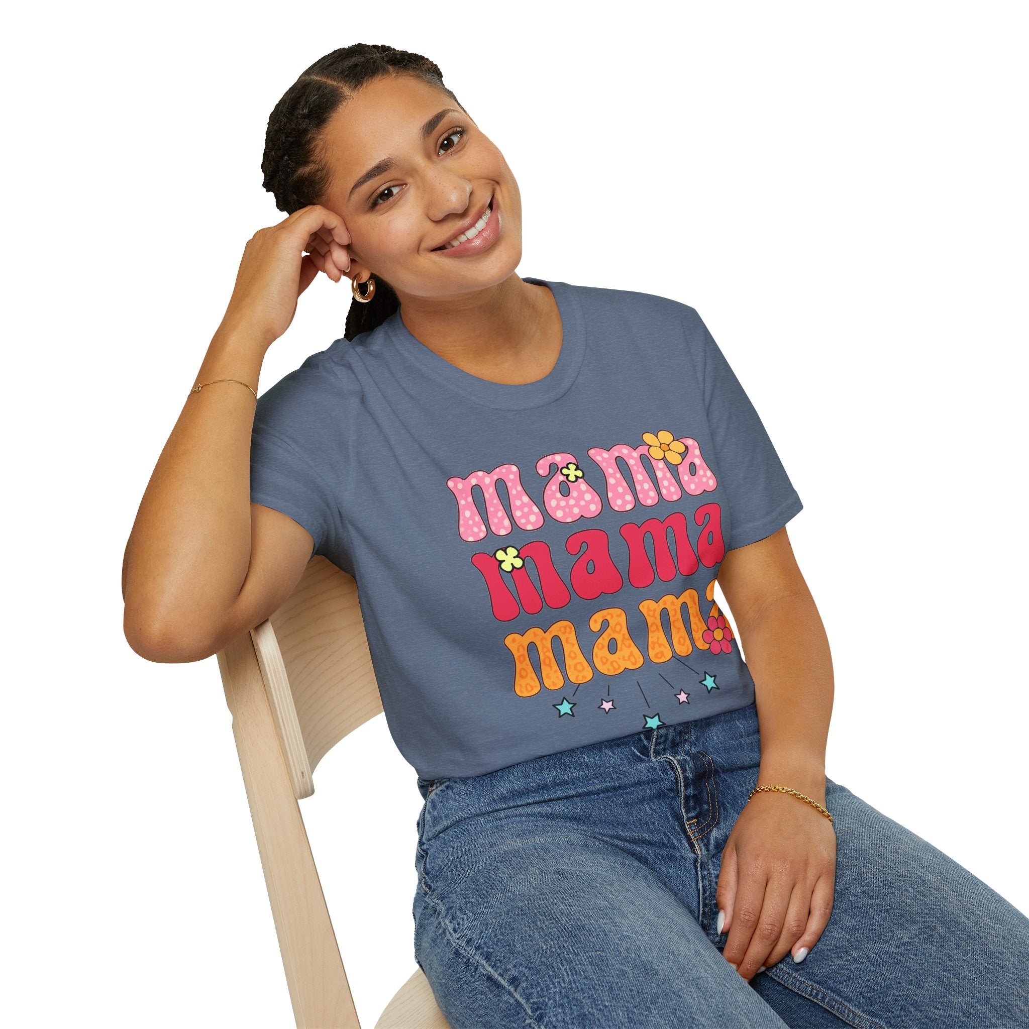 Mama Shirt, Retro Mama Tee, Cute Mom Shirt, Mother's Day Gift, Floral Mama Shirt, Trendy Mom T-Shirt