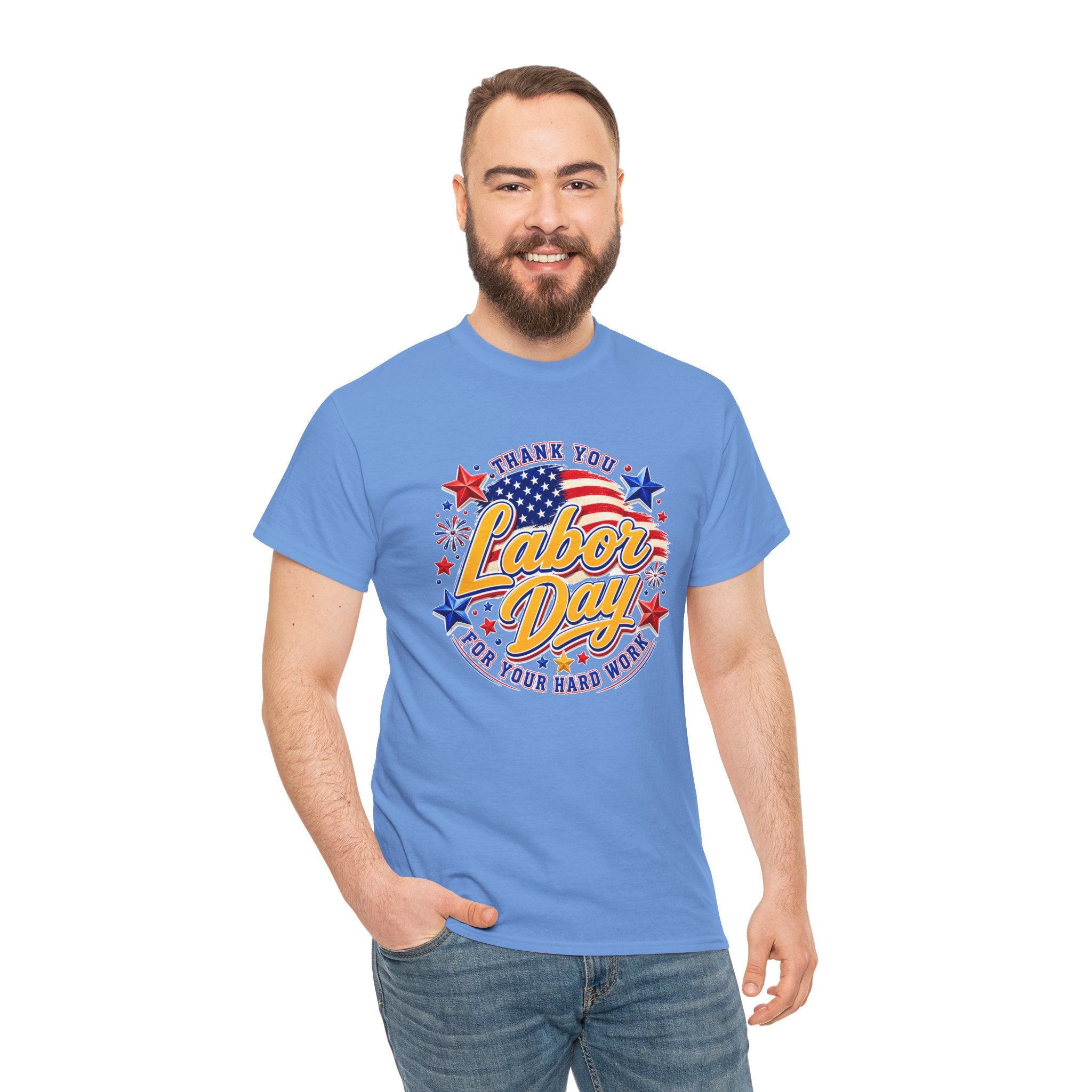 Labor Day T-Shirt — "Thank You Labor Day For Your Hard Work" Patriotic Holiday Tee
