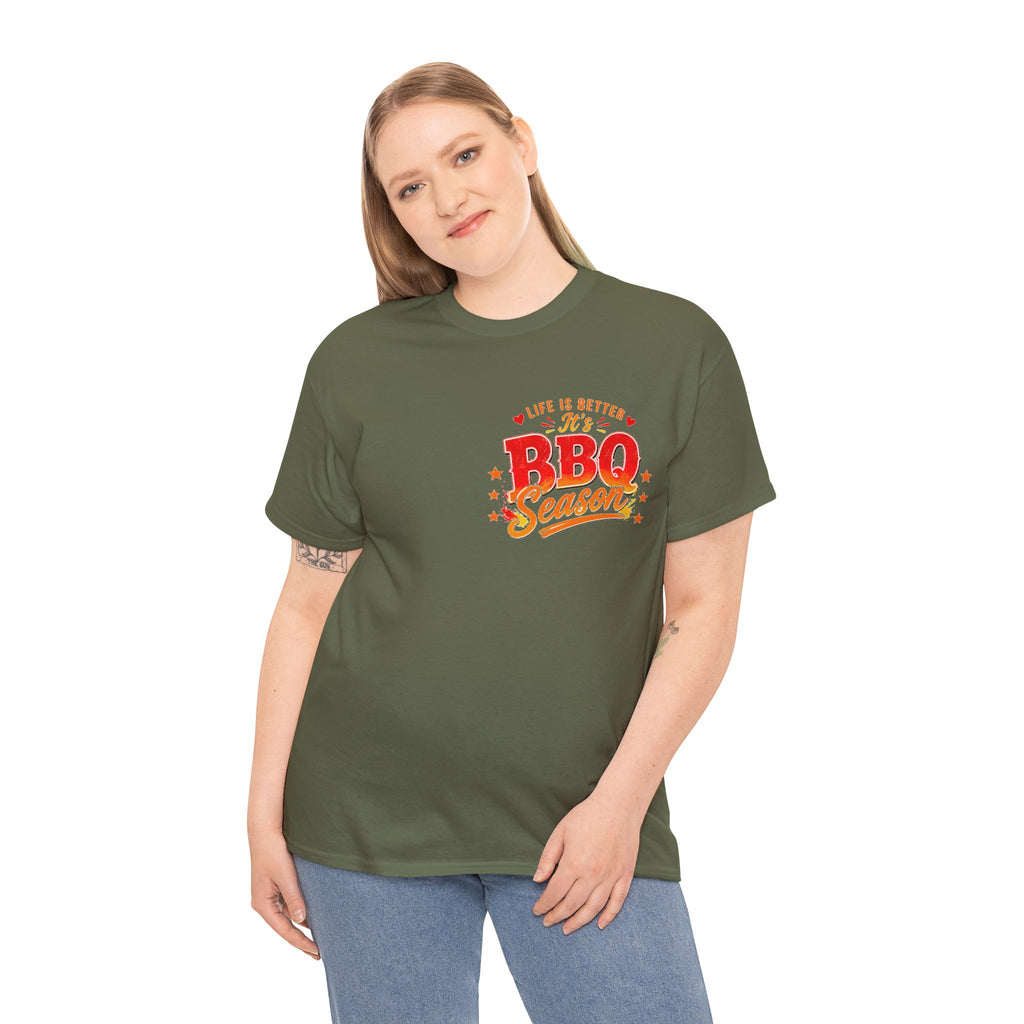 BBQ Season T-Shirt | Life Is Better It's BBQ Season Tee | Funny Grill Shirt | Summer Cookout Tee | Barbecue Lover Gift | Backyard BBQ Shirt