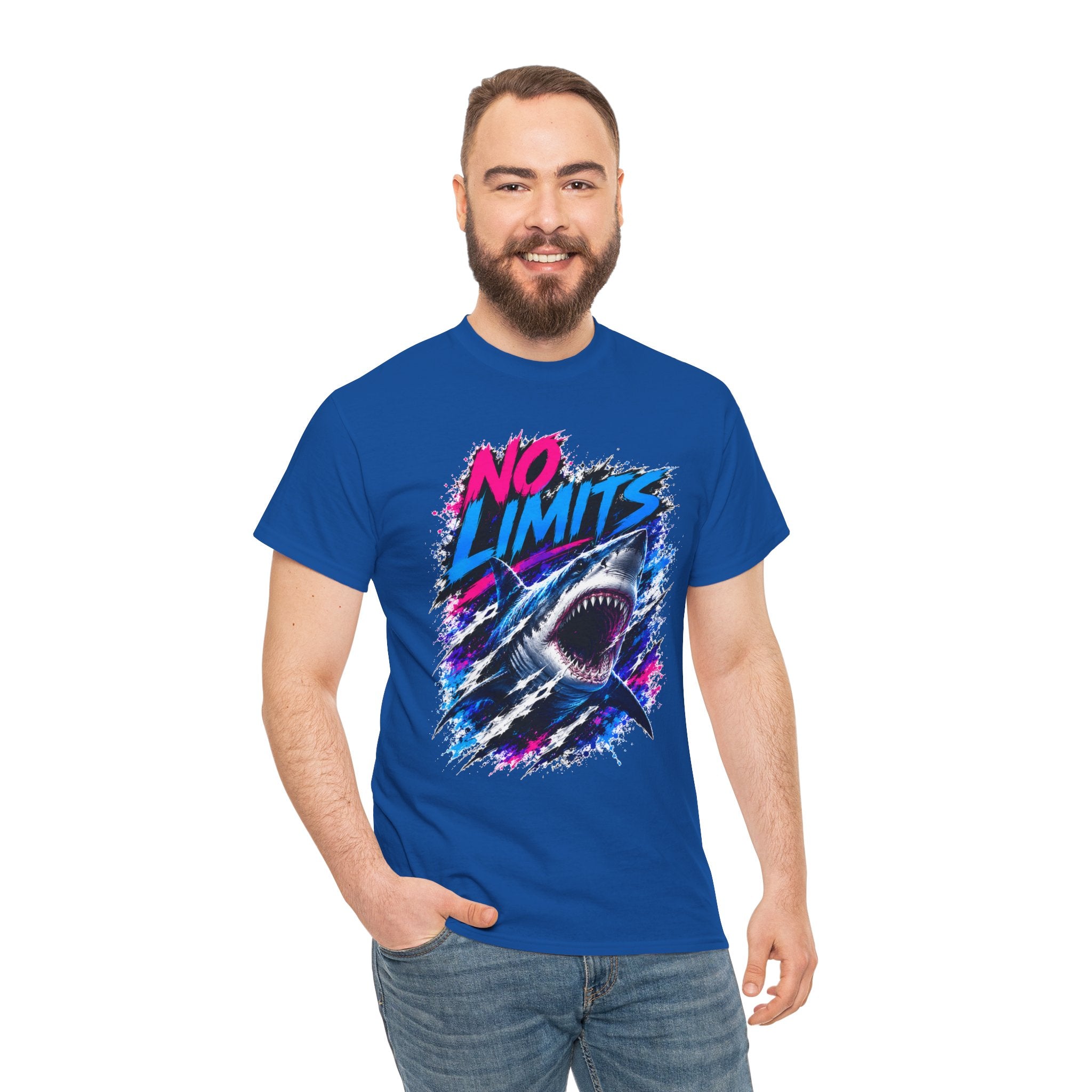 No Limits Shark T-Shirt | Great White Shark Graphic Tee | Unisex Streetwear Shirt | Ocean Lover Gift | Bold Shark Art Tee