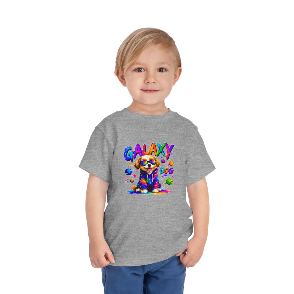 Galaxy Dog Toddler Shirt, Space Puppy Toddler Tee, Colorful Dog Kids Shirt, Cute Galaxy Puppy Tee, Rainbow Space Dog Gift for Boys Girls