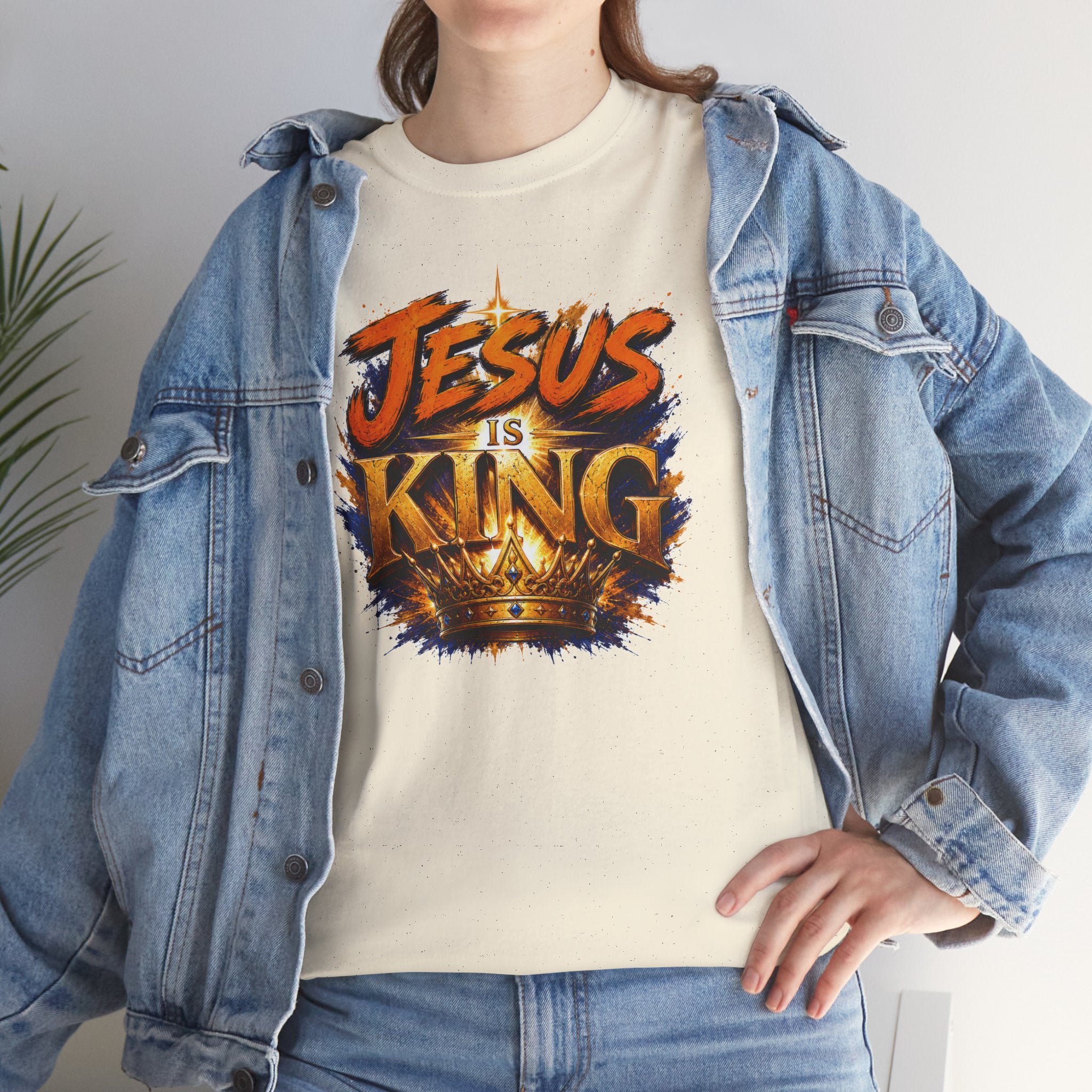Jesus Is King Christian T-Shirt | Crown Graphic Tee | Religious Unisex Shirt | Faith Apparel | Christian Gift for Men & Women