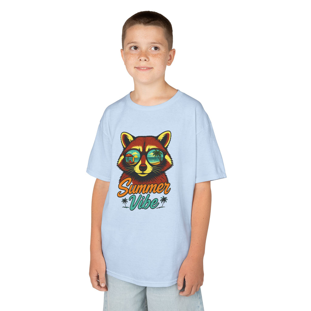 Kids Tee - 'Summer Vibe' Sunglasses Raccoon Graphic