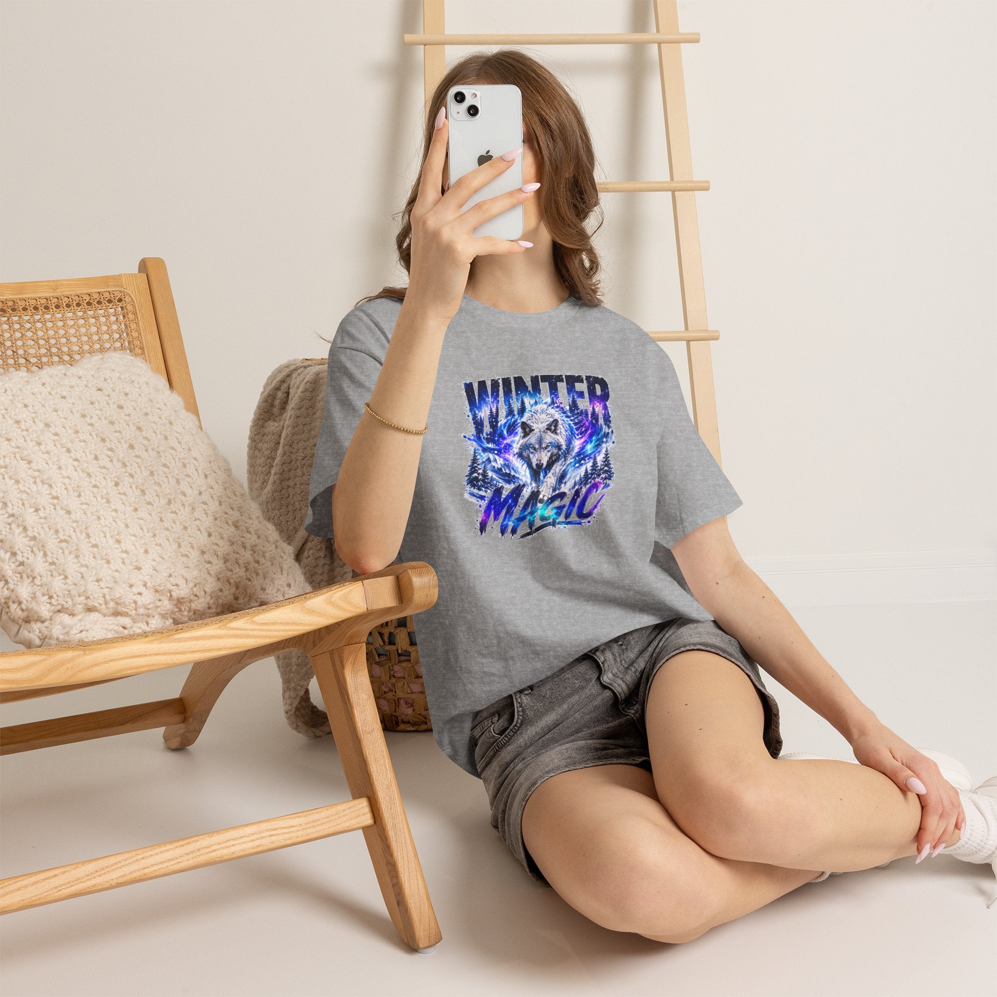 Wolf T Shirt, Winter Wolf Shirt, Wolf Lover Gift, Snowy Wolf Tee, Winter Magic Shirt, Wildlife Graphic Tee, Unisex Wolf Shirt