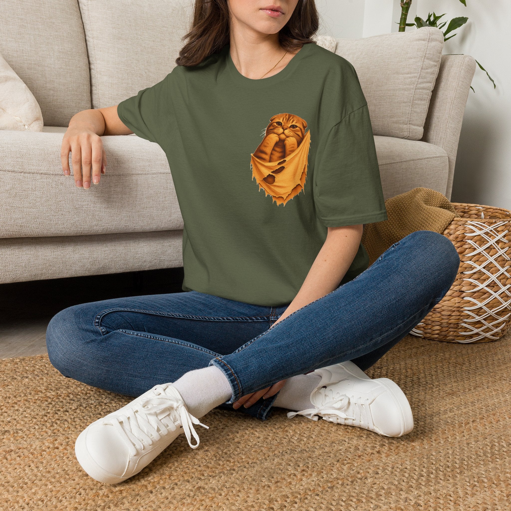 Cat in a Pocket T-Shirt — Cute Pocket Kitten Graphic Tee